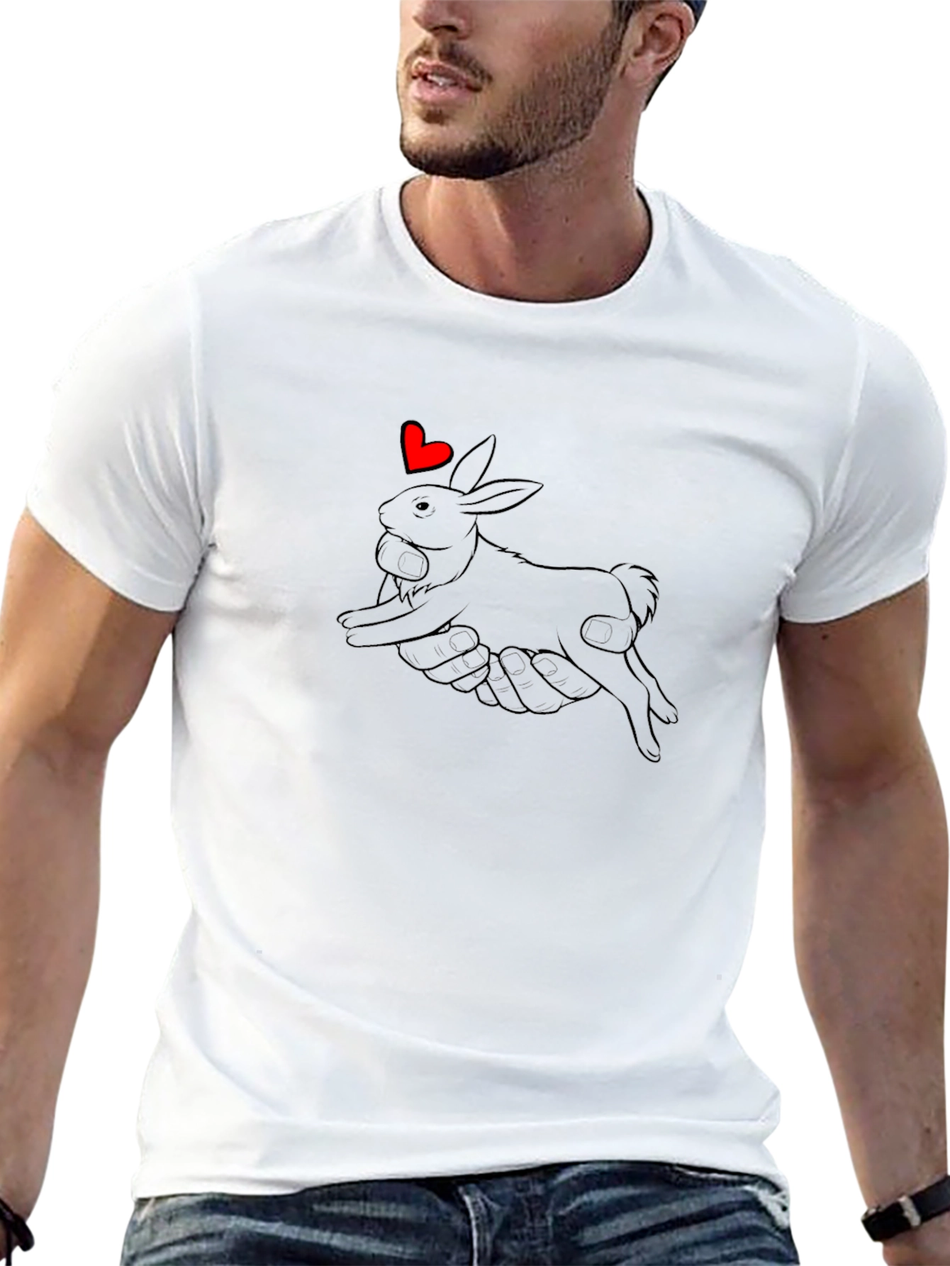 Rabbit Love T-Shirt - Cute Graphic Tee