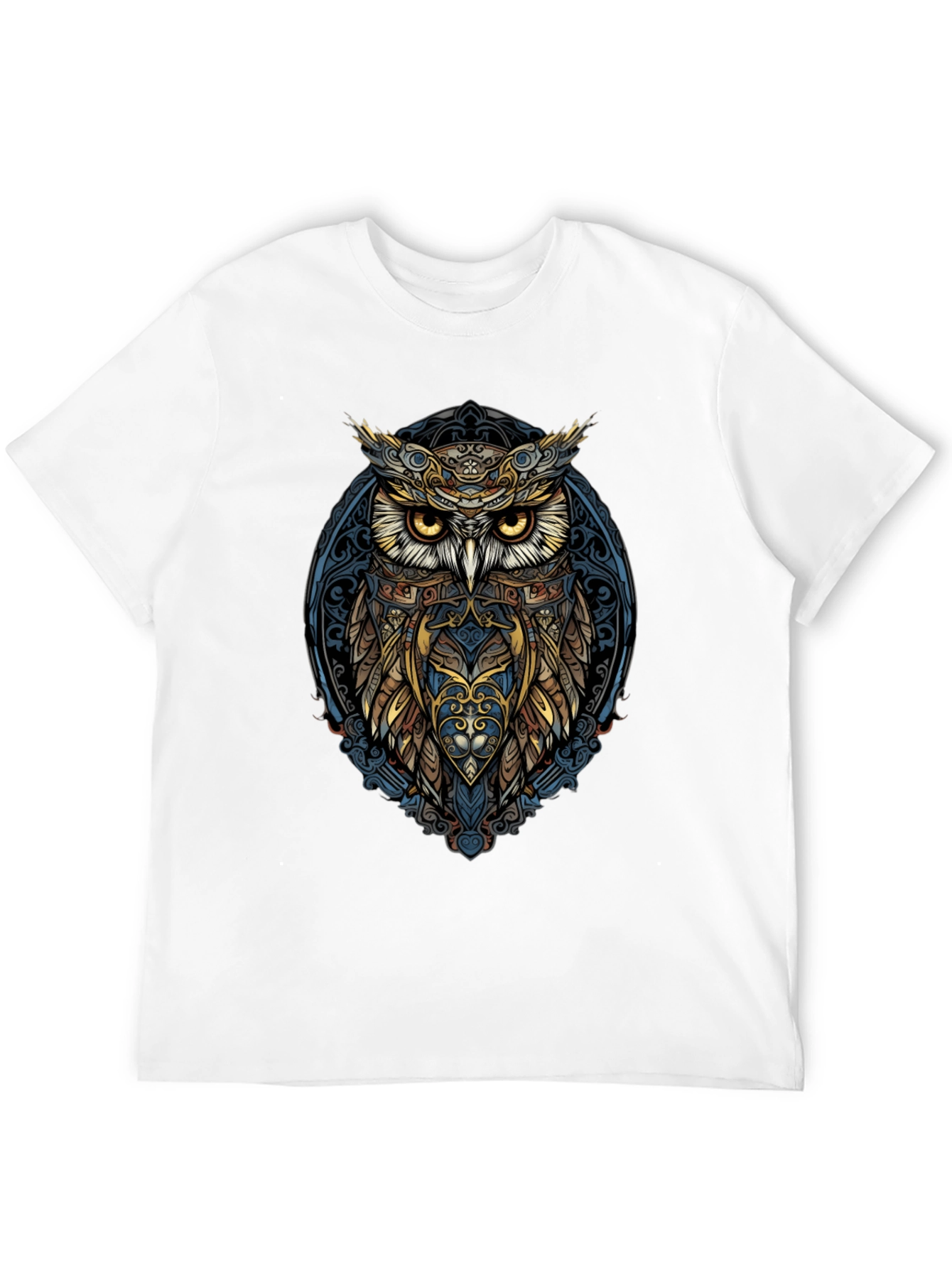 Owl Graphic Print Mens Black T-Shirt
