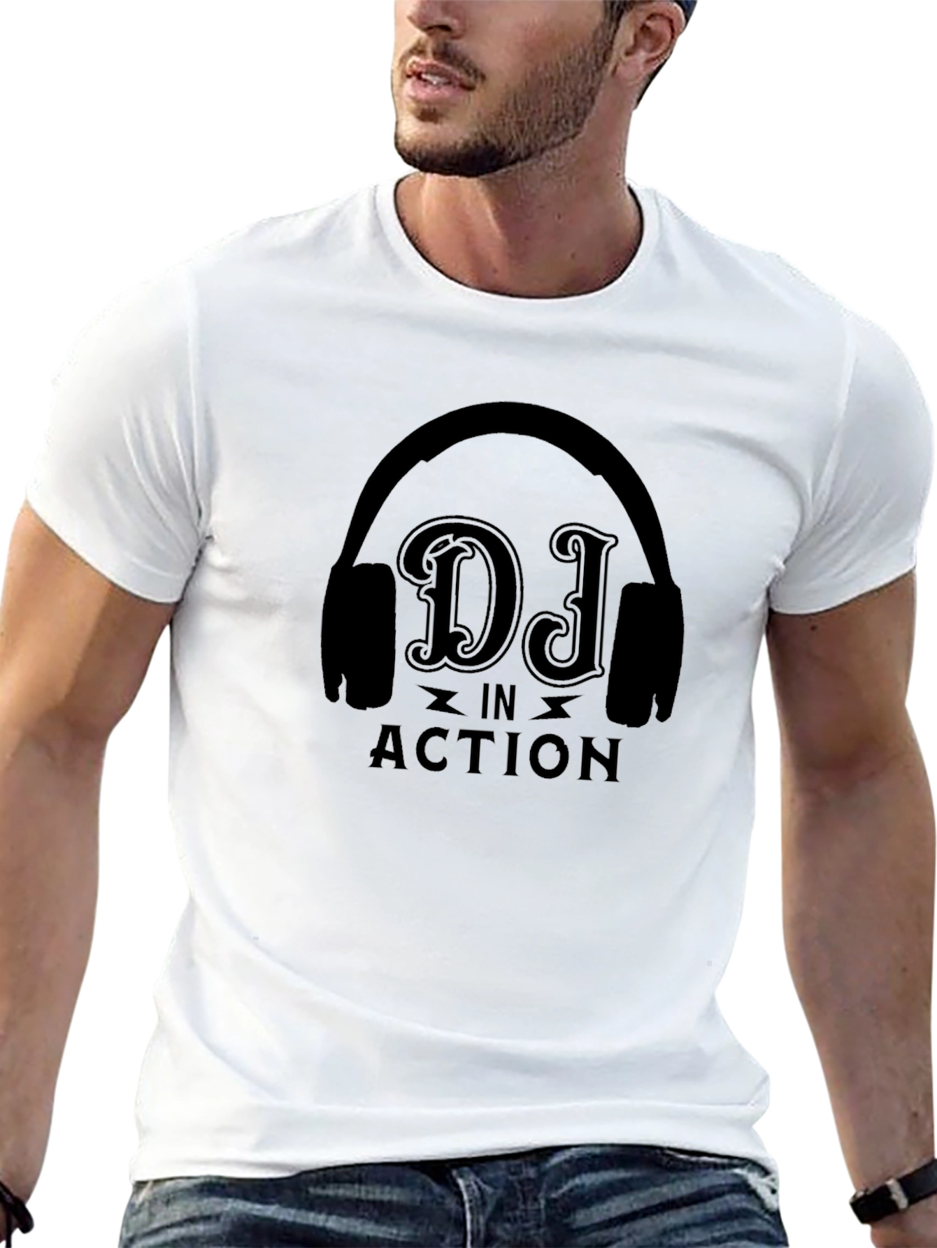 DJ in Action Black T-Shirt