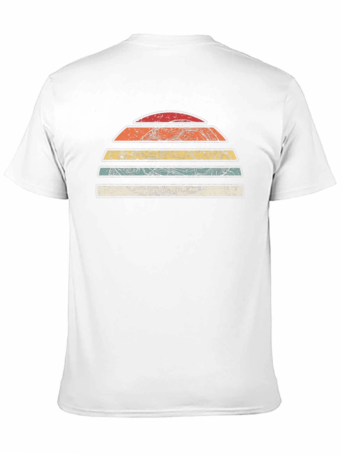 Retro Turtle Sunset Graphic Tee - Black