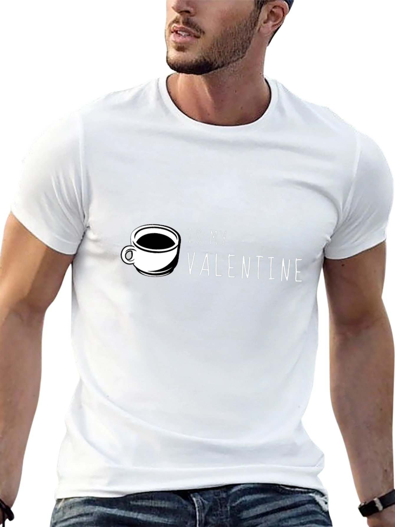 Coffee is My Valentine Black Graphic Tee
