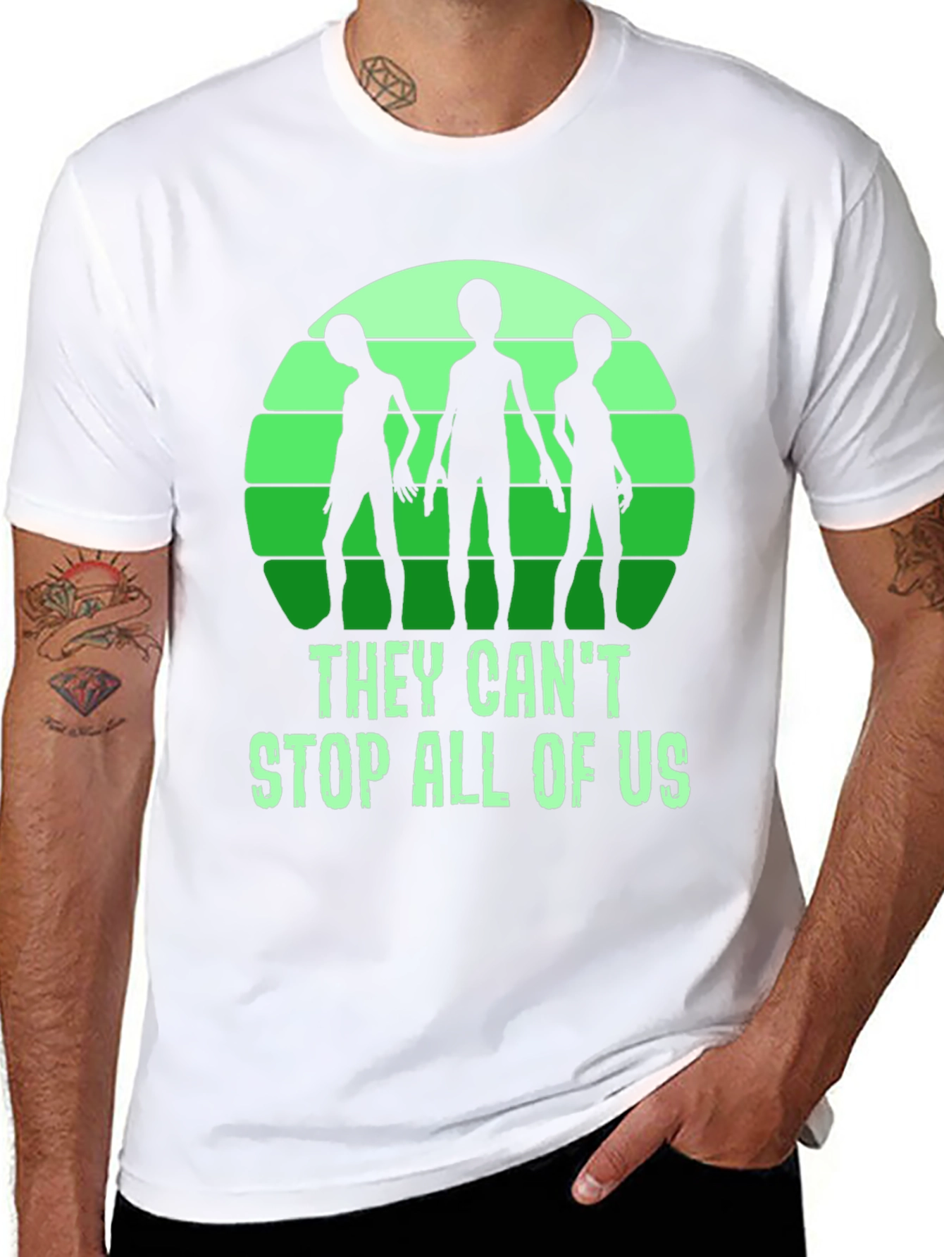 They Cant Stop All Of Us Alien Graphic T-Shirt