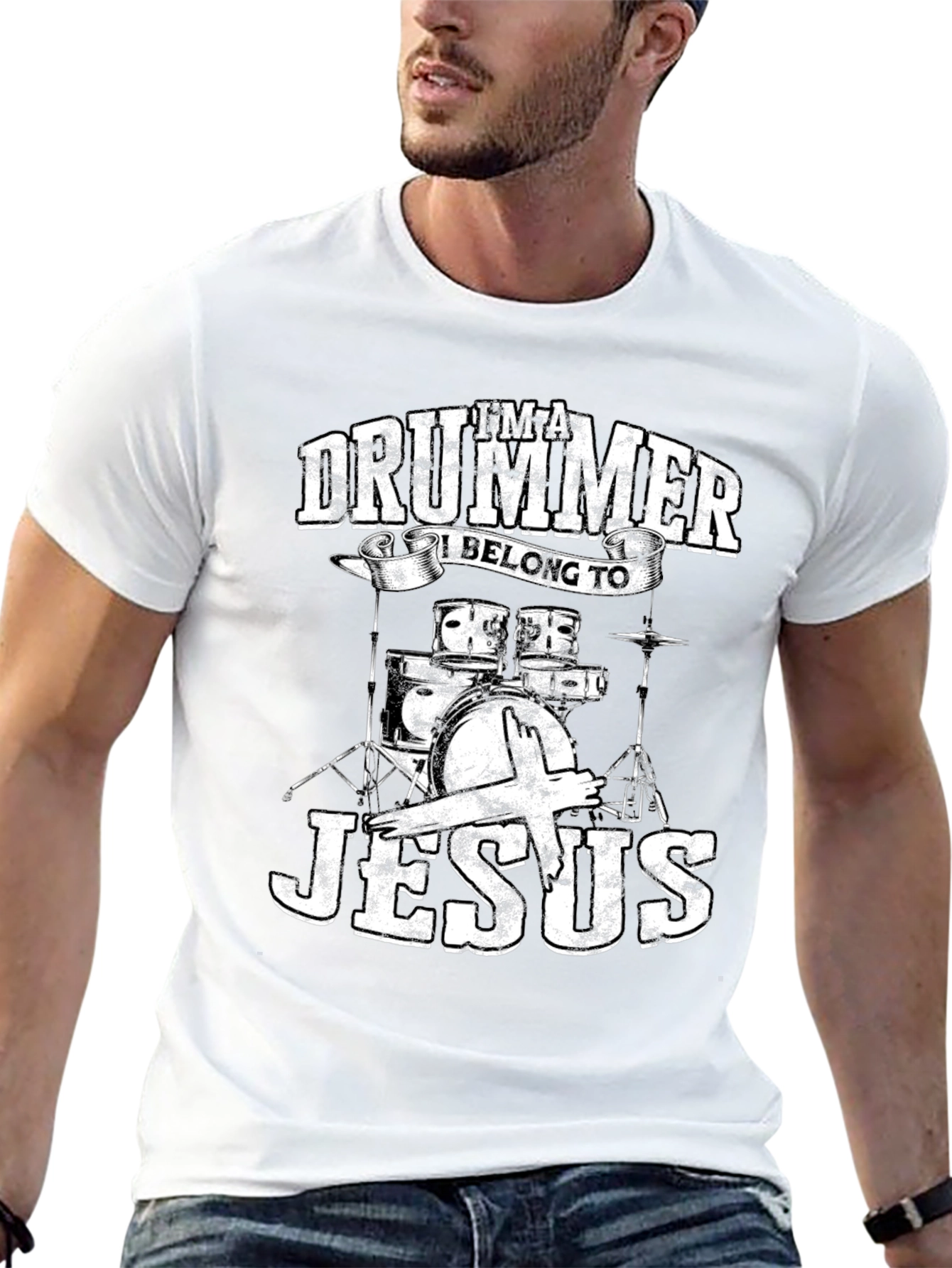 Im a Drummer I Belong to Jesus T-Shirt