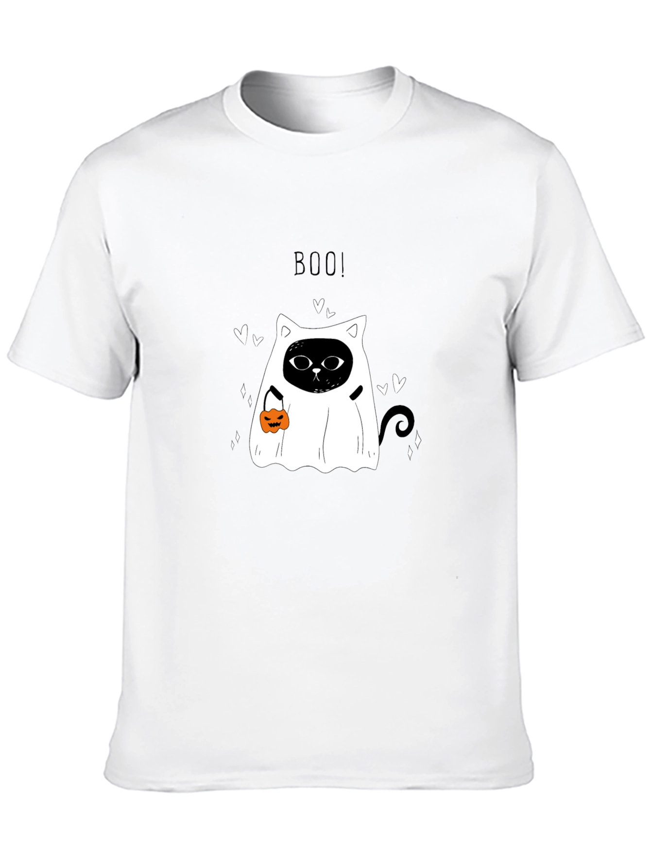 Halloween Cat Ghost T-Shirt - Boo!