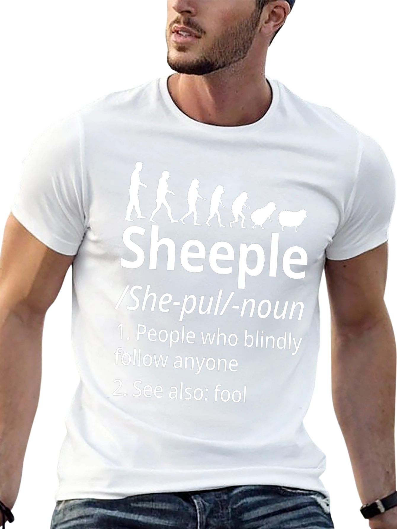 Sheeple Definition Black T-Shirt