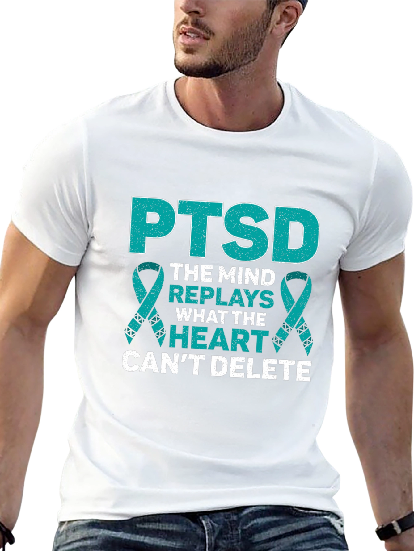 PTSD Awareness Ribbon Graphic T-Shirt