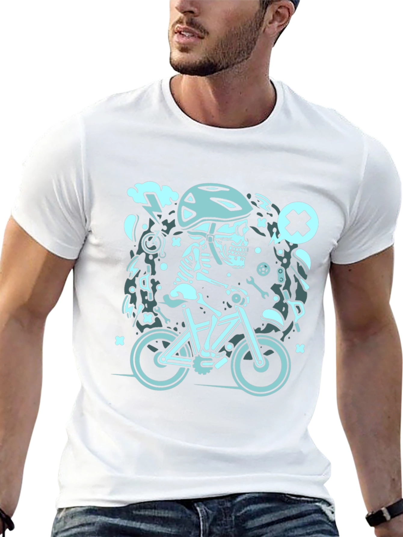 Skeleton Biker Graphic Tee