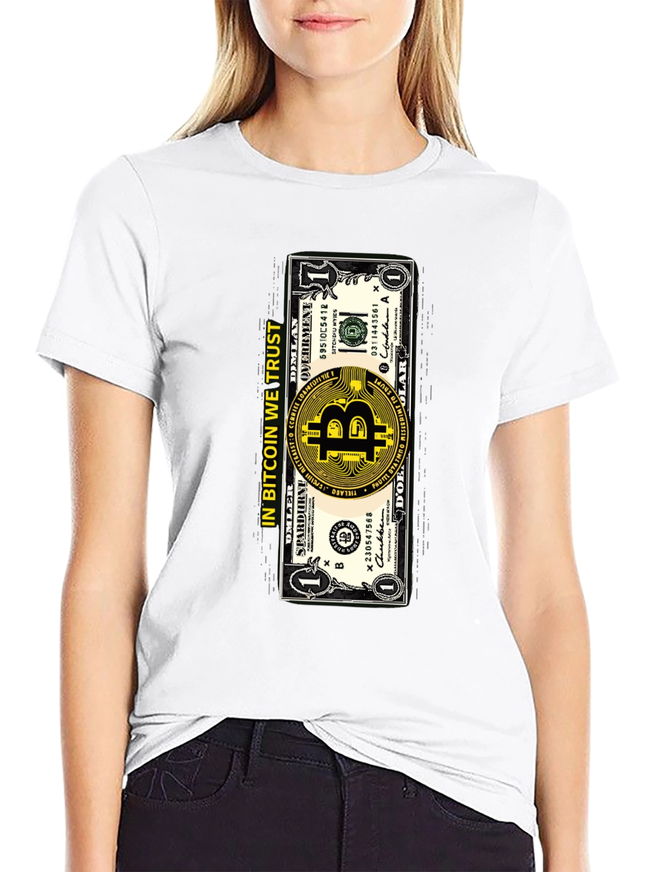 Bitcoin Dollar Bill Graphic Tee - Black