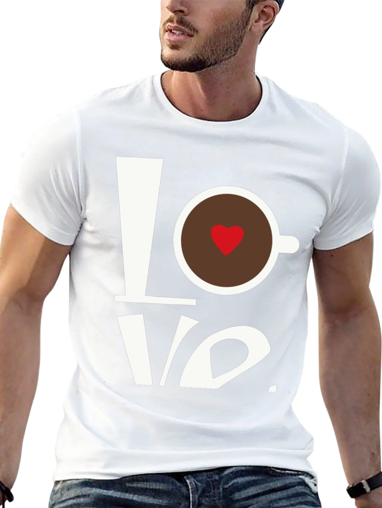 Love Coffee T-Shirt - Heart in Cup Graphic Tee