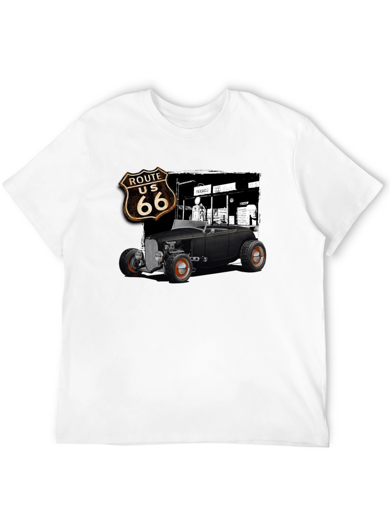 Route 66 Hot Rod T-Shirt - Classic Car Tee