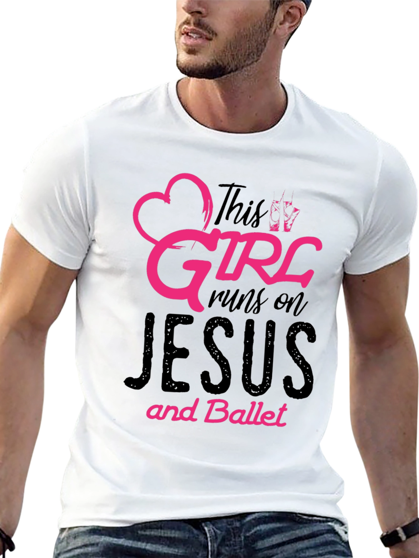 This Girl Runs on Jesus and Ballet Black T-Shirt