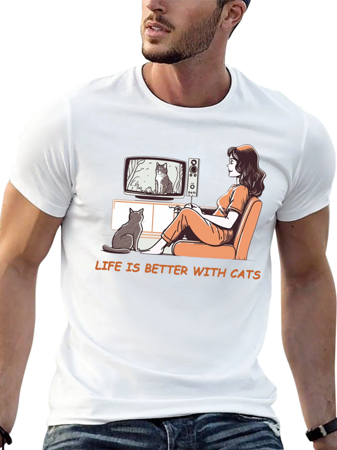 Life is Better With Cats Graphic T-Shirt
