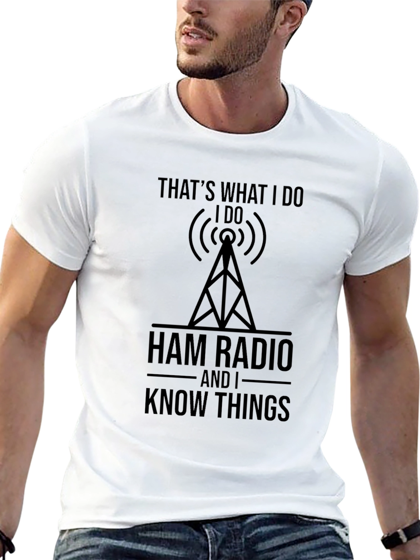 Ham Radio & Know Things Black T-Shirt