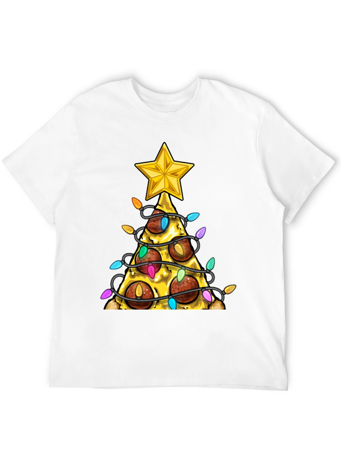 Novelty Pizza Christmas Tree T-Shirt