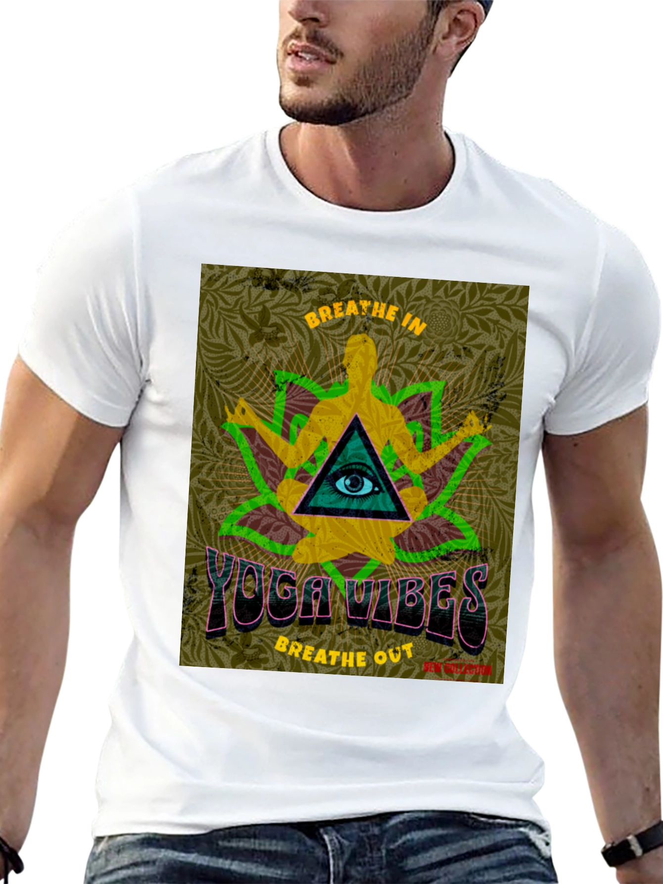 Yoga Vibes Graphic T-Shirt - Breathe In Breathe Out