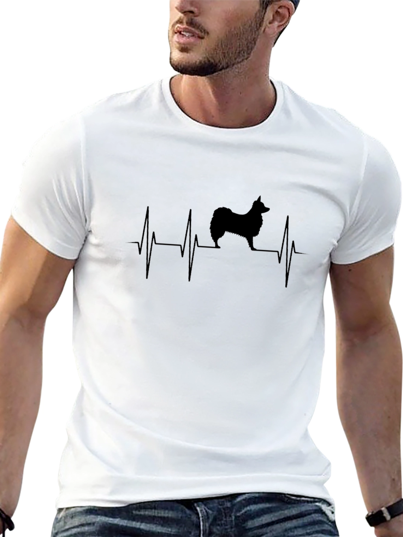 Dog Heartbeat T-Shirt - Black Cotton Tee