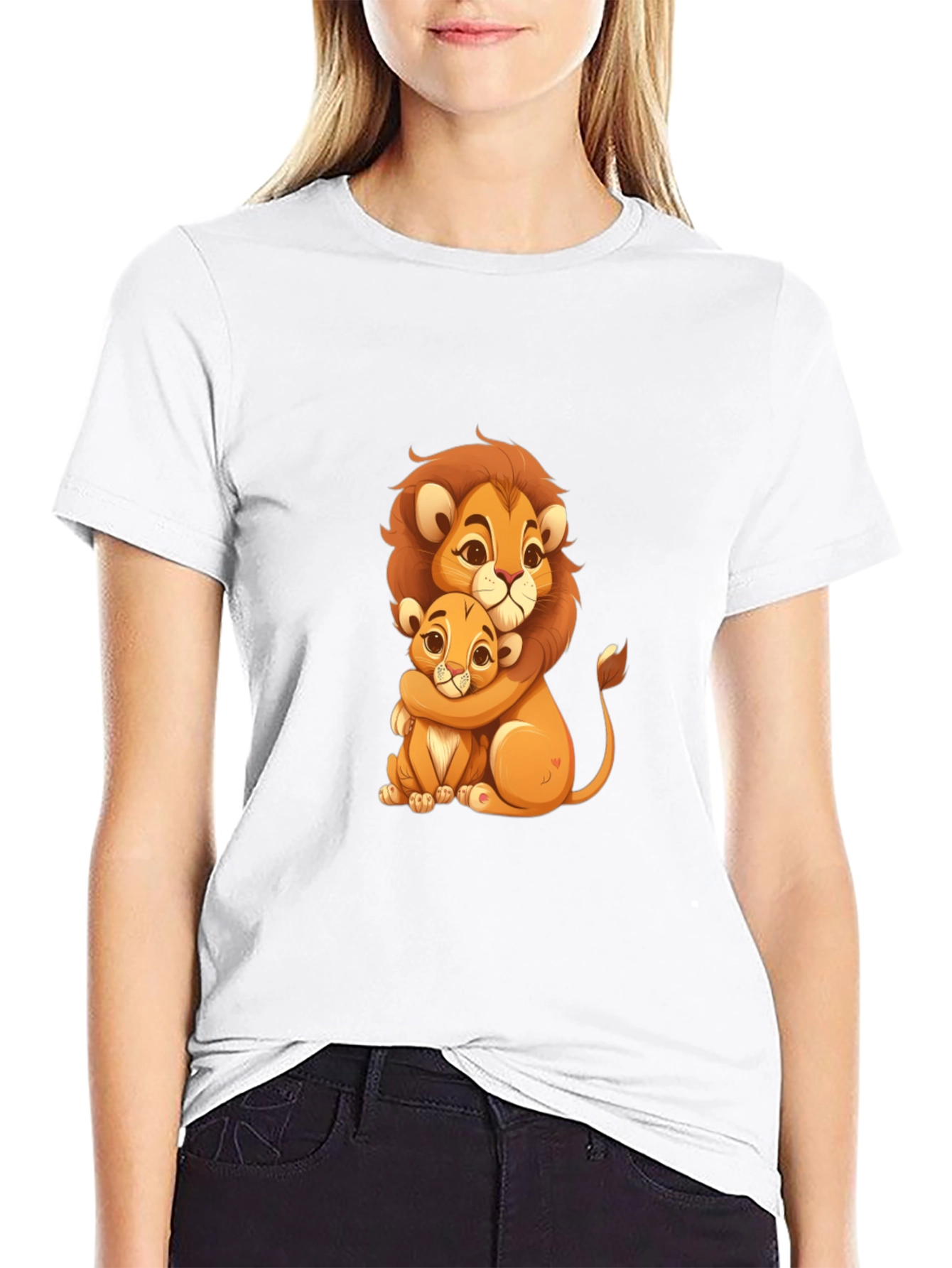 Lion King Cartoon Graphic Black Tee