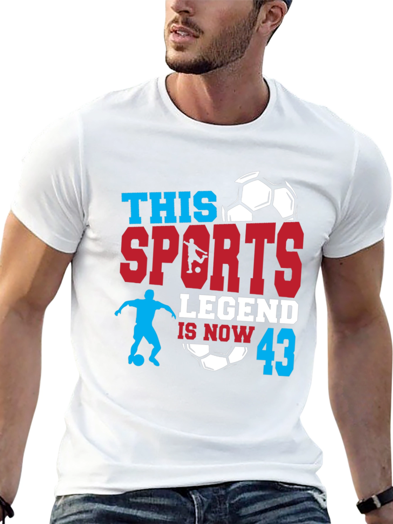 Sports Legend 43rd Birthday Soccer Graphic T-Shirt