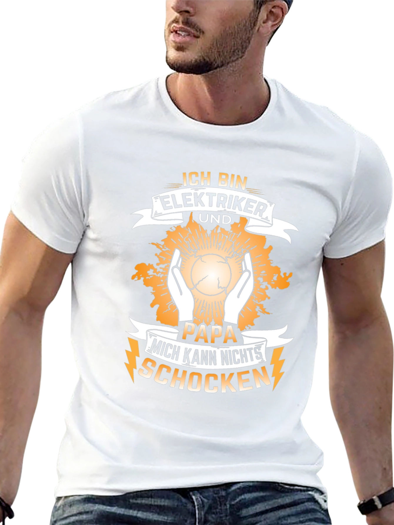 Electrician Papa T-Shirt - Cant Shock Me