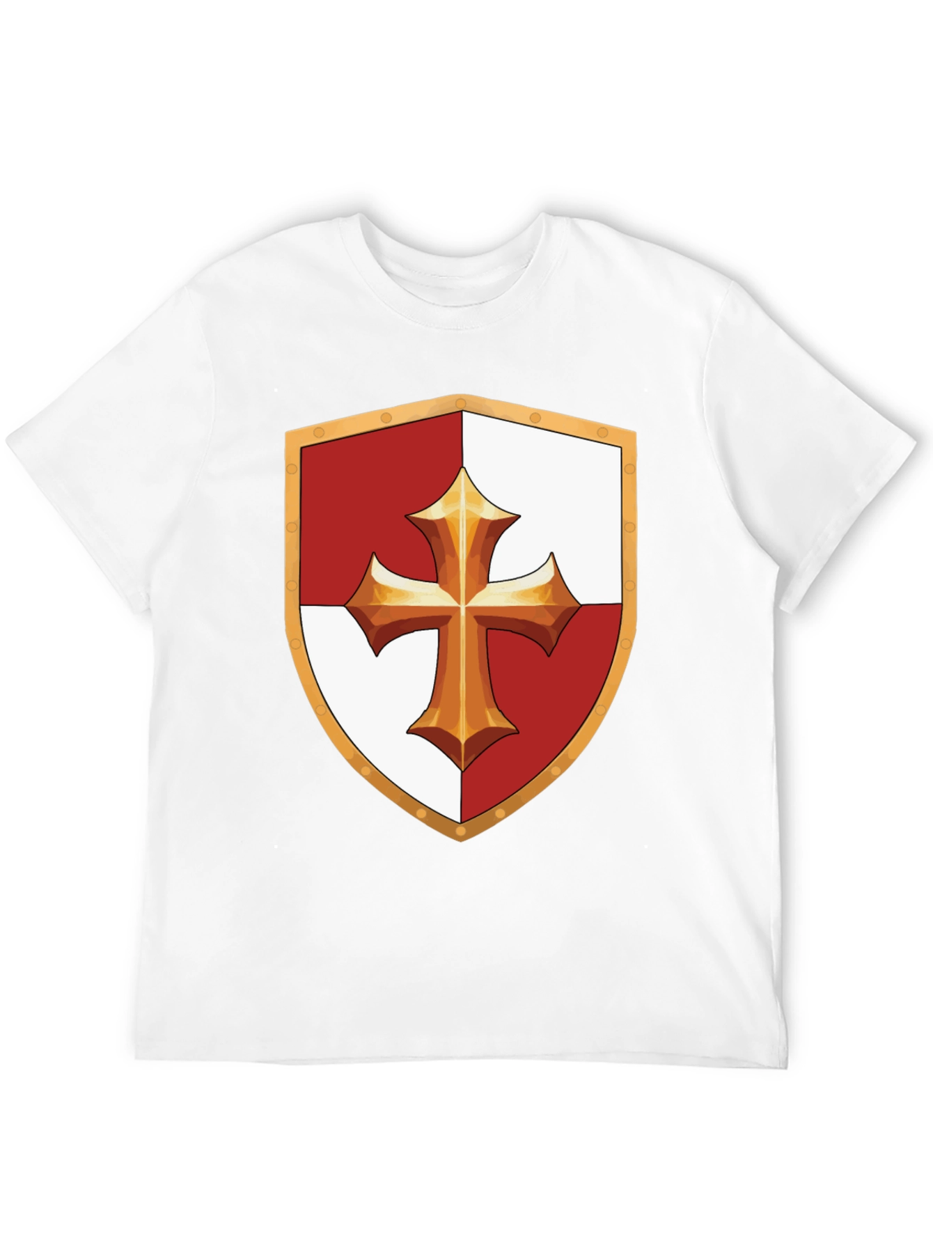 Medieval Knight Templar Shield Black T-Shirt