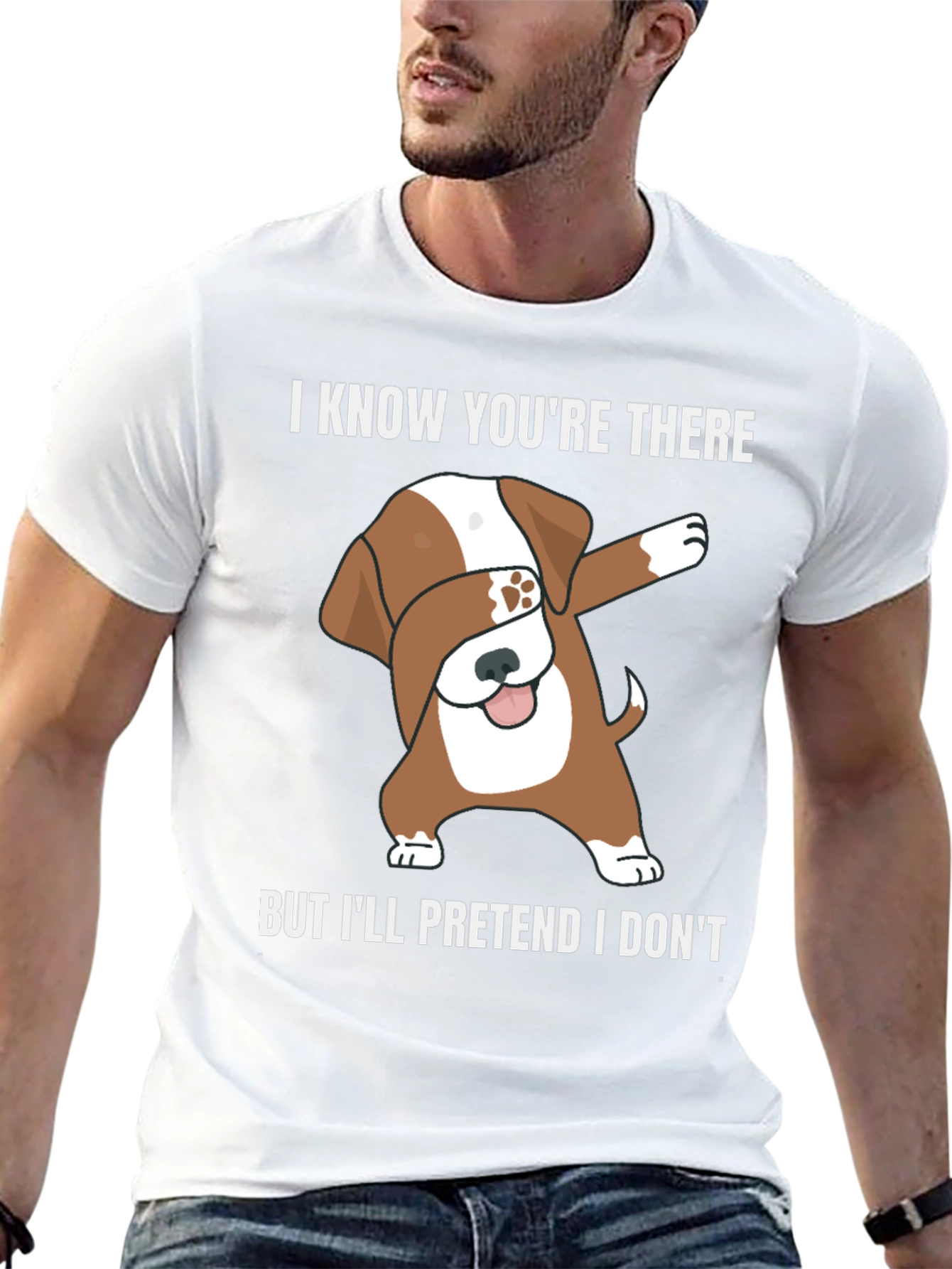 Dog Dab Funny T-Shirt I Know Youre There Tee