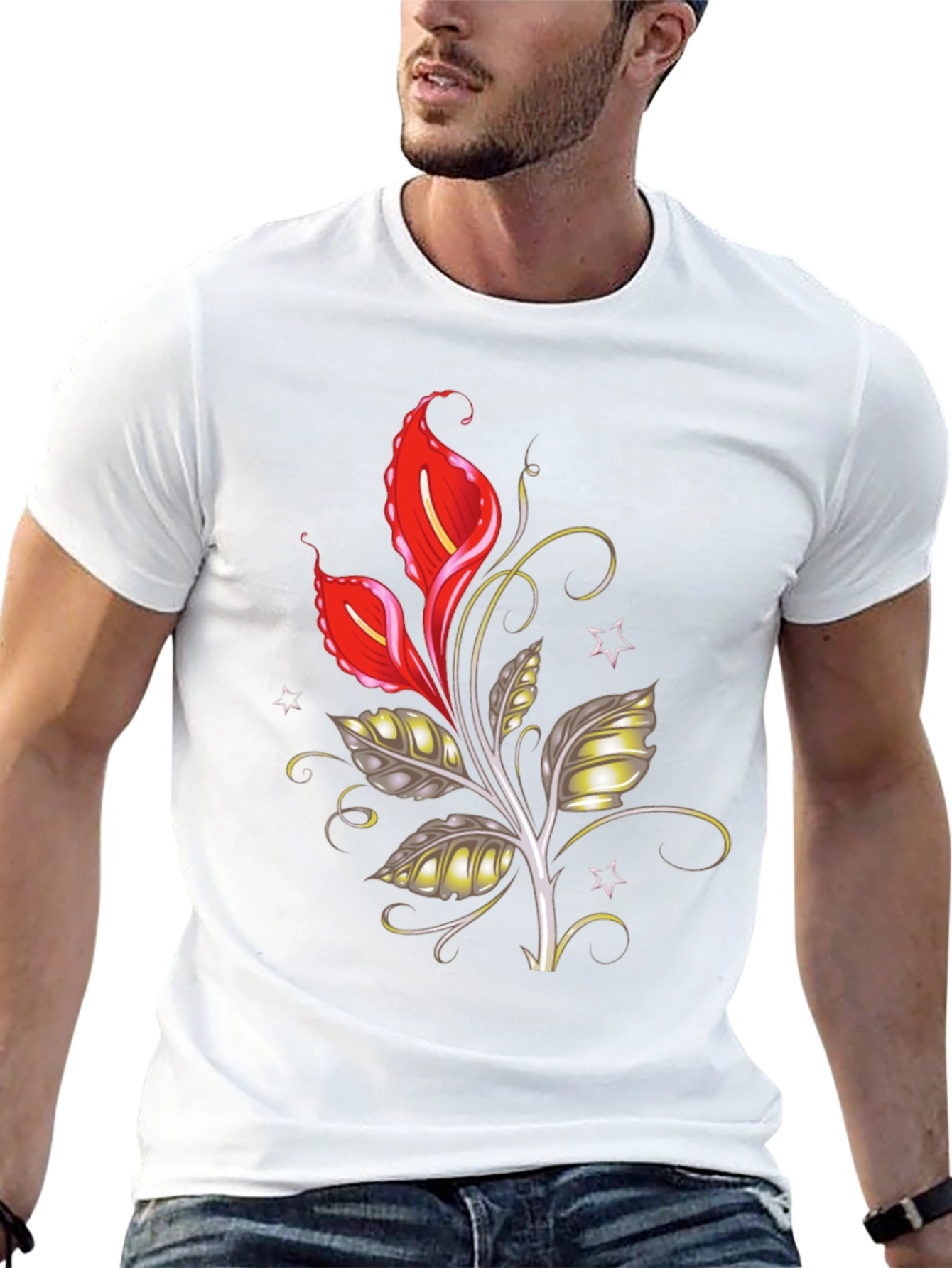 Floral Graphic Tee - Black