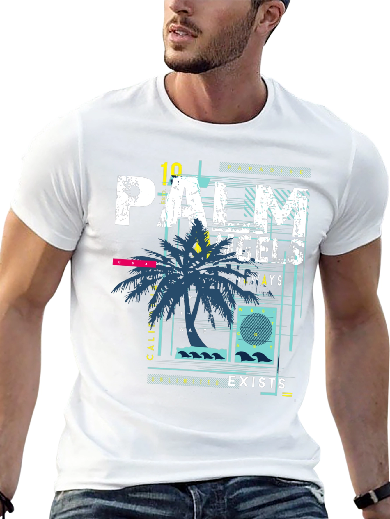 Palm Angels Graphic Print Black T-Shirt