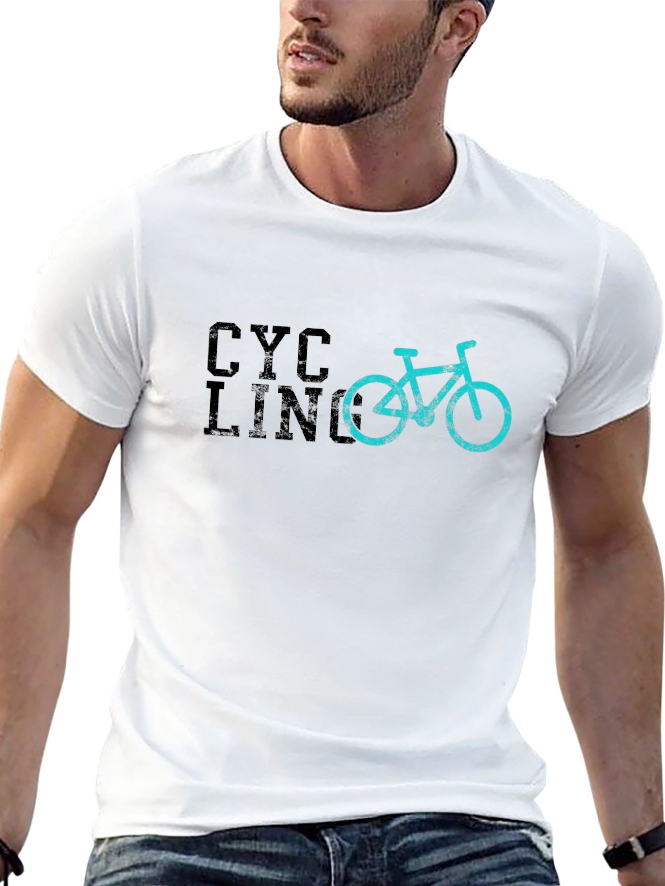 Cycling Graphic Tee - Black