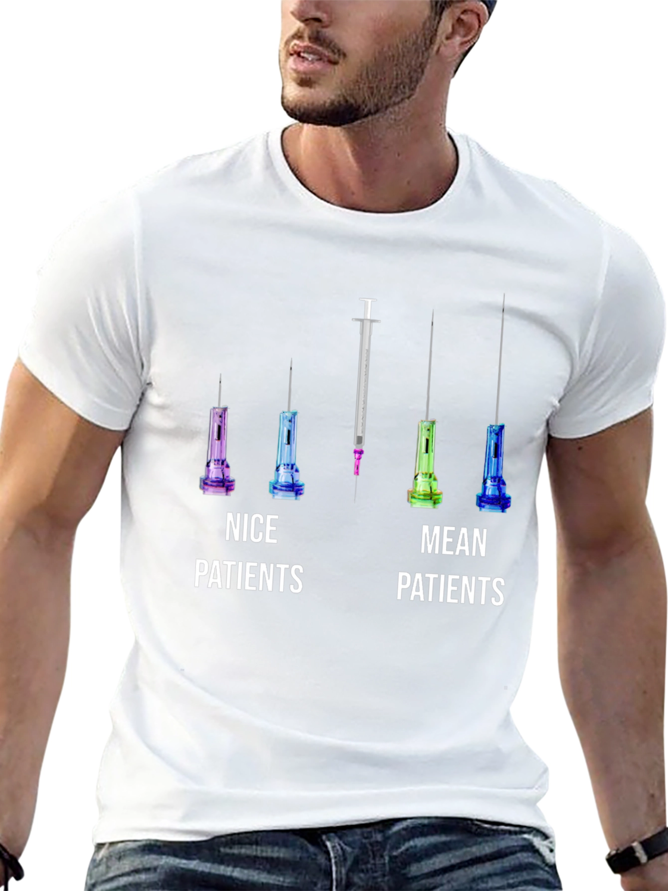 Humorous Nice & Mean Patients Graphic Tee