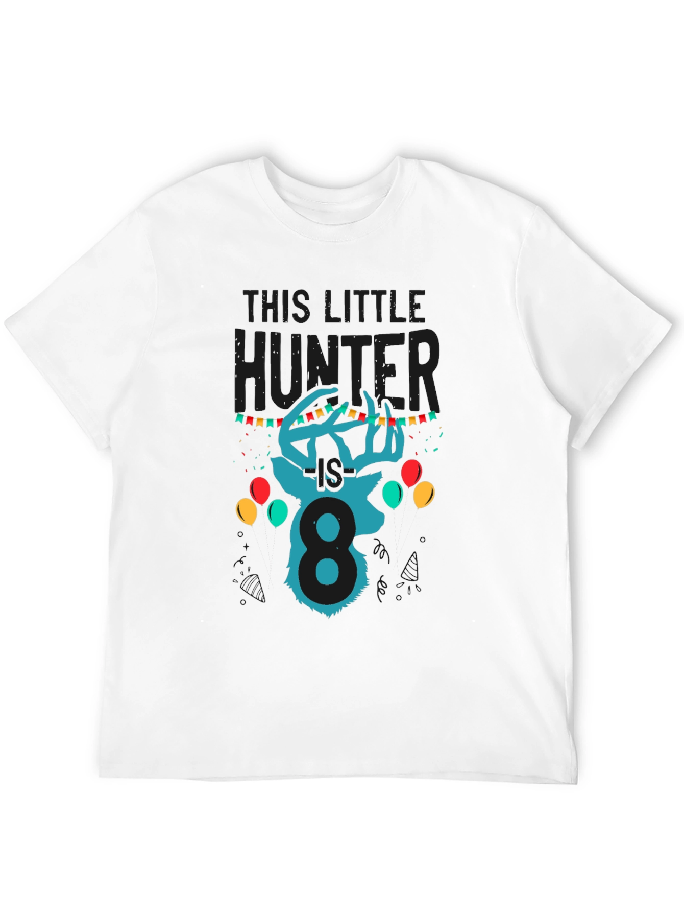 This Little Hunter Birthday Shirt - Eighth Birthday Deer
