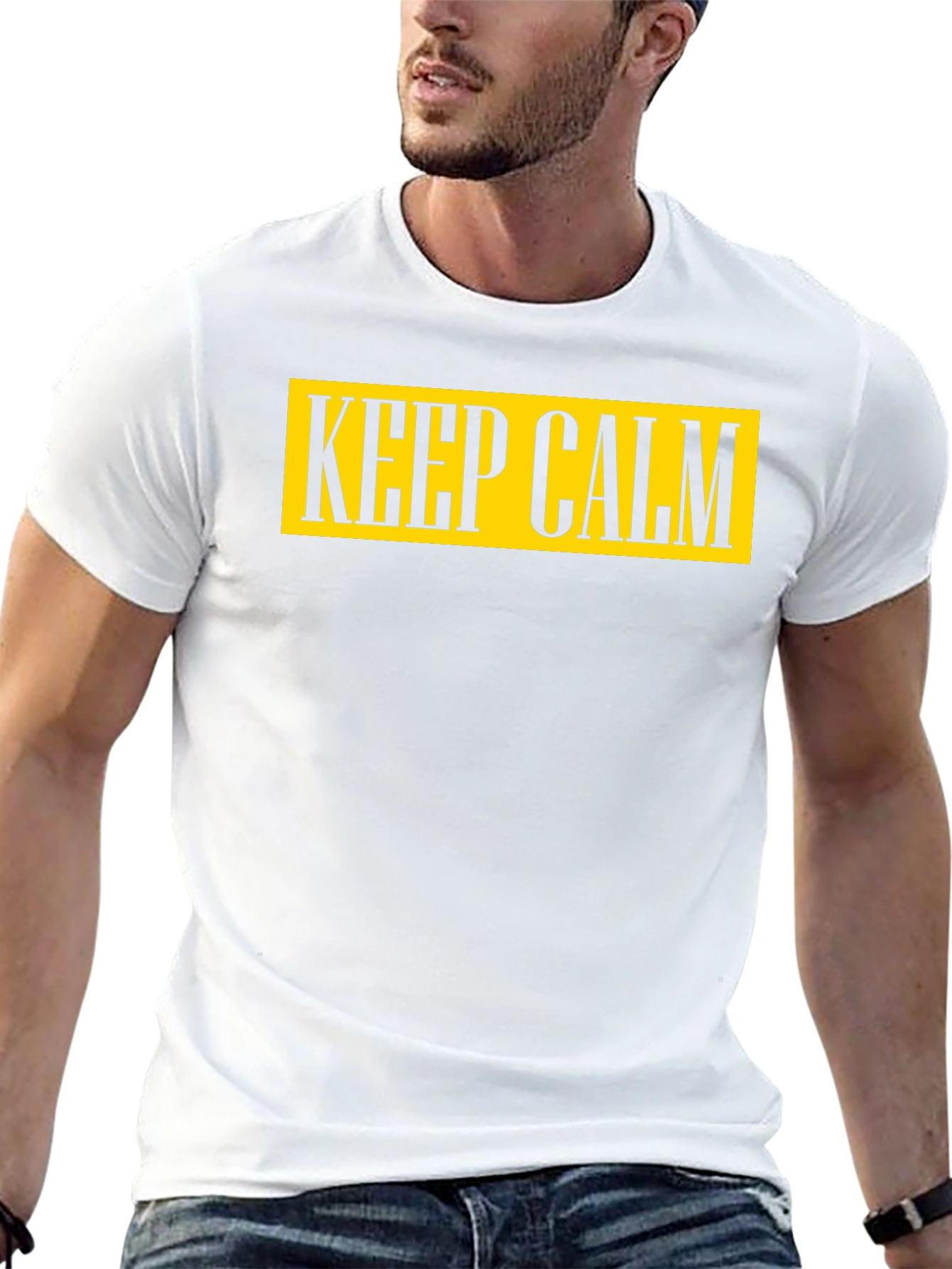 Keep Calm Graphic Tee - Mens Cotton T-Shirt