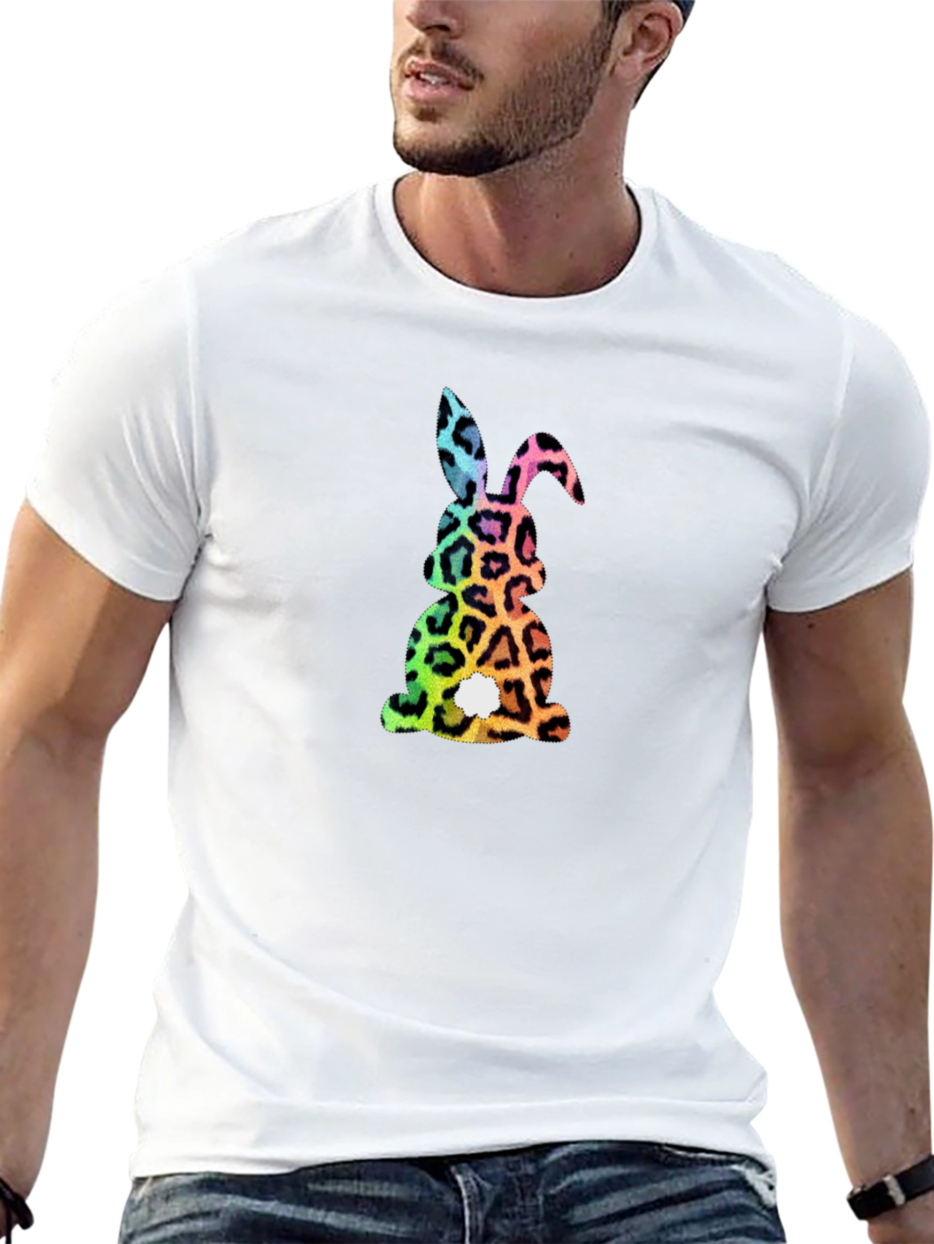 Easter Bunny Leopard Print Graphic Tee