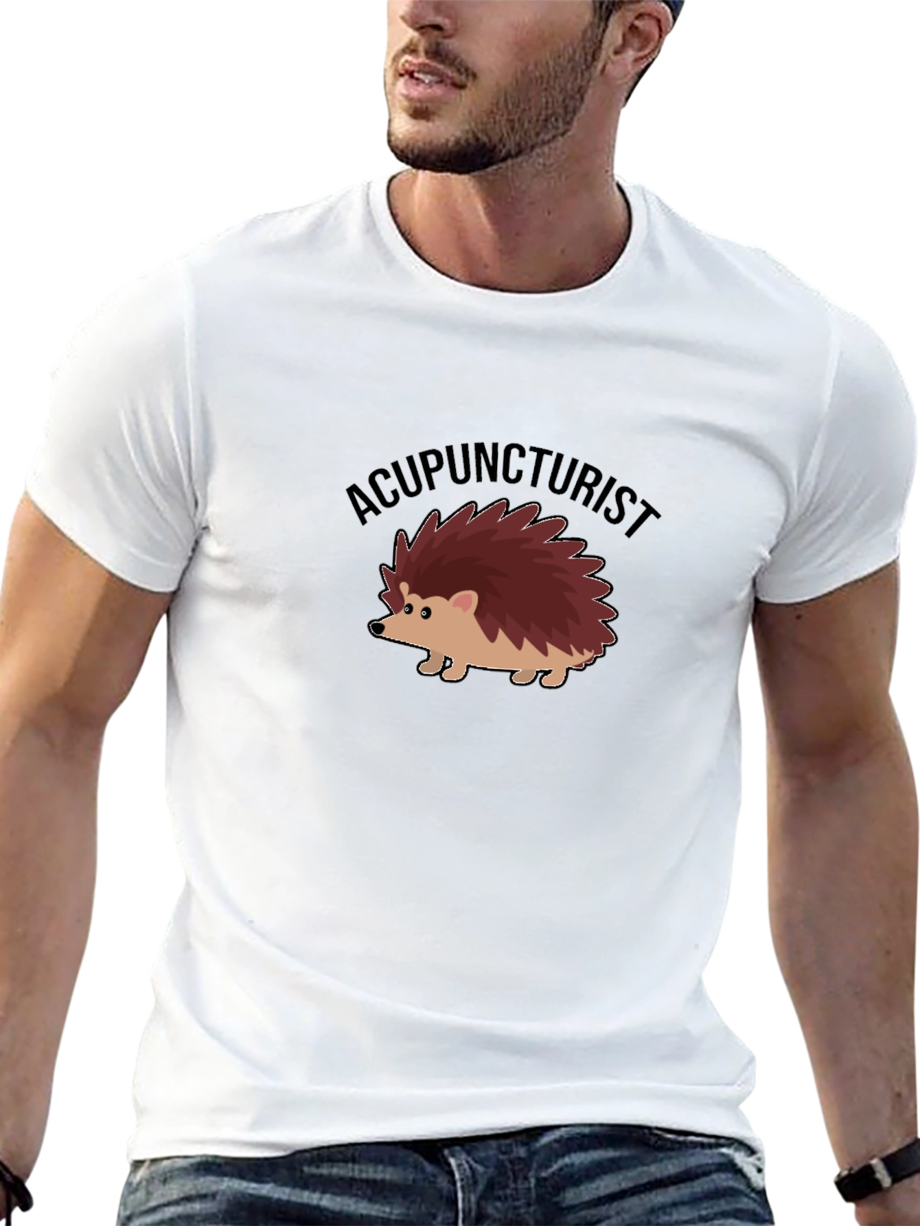 Acupuncturist Hedgehog Graphic Tee - Stylish Comfort