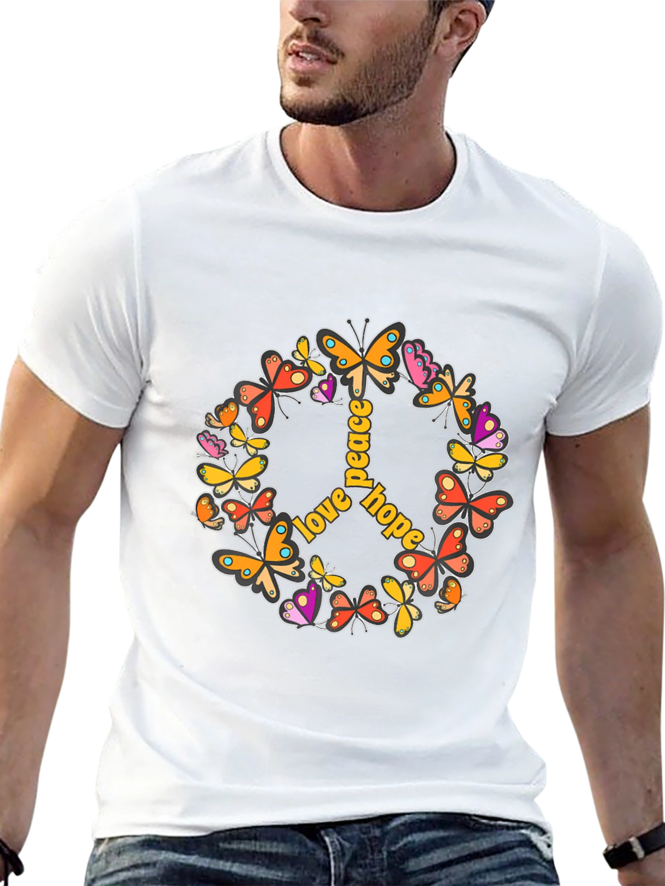 Love Peace Hope Butterfly Graphic Tee
