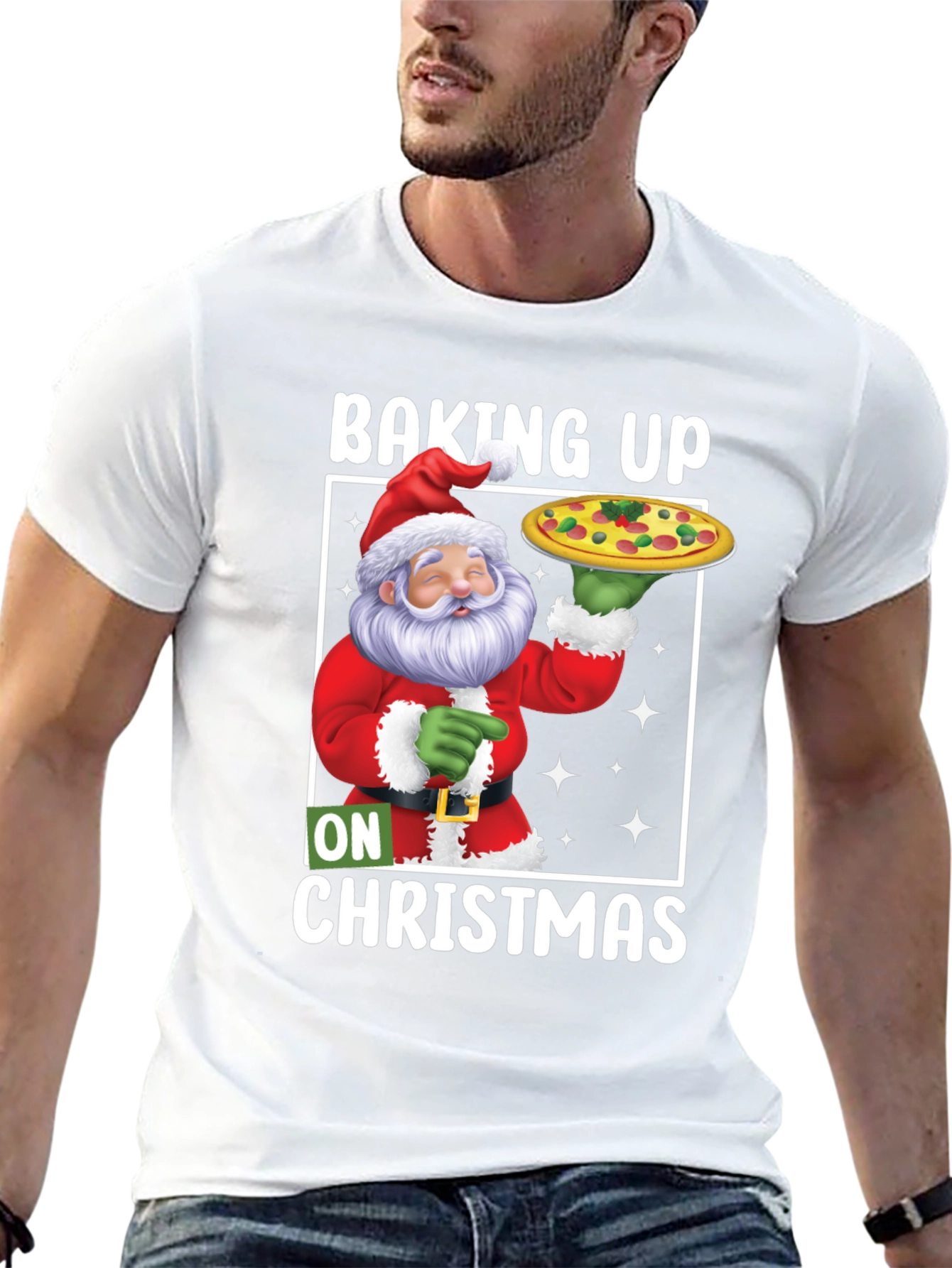 Baking Up On Christmas Santa Pizza T-Shirt