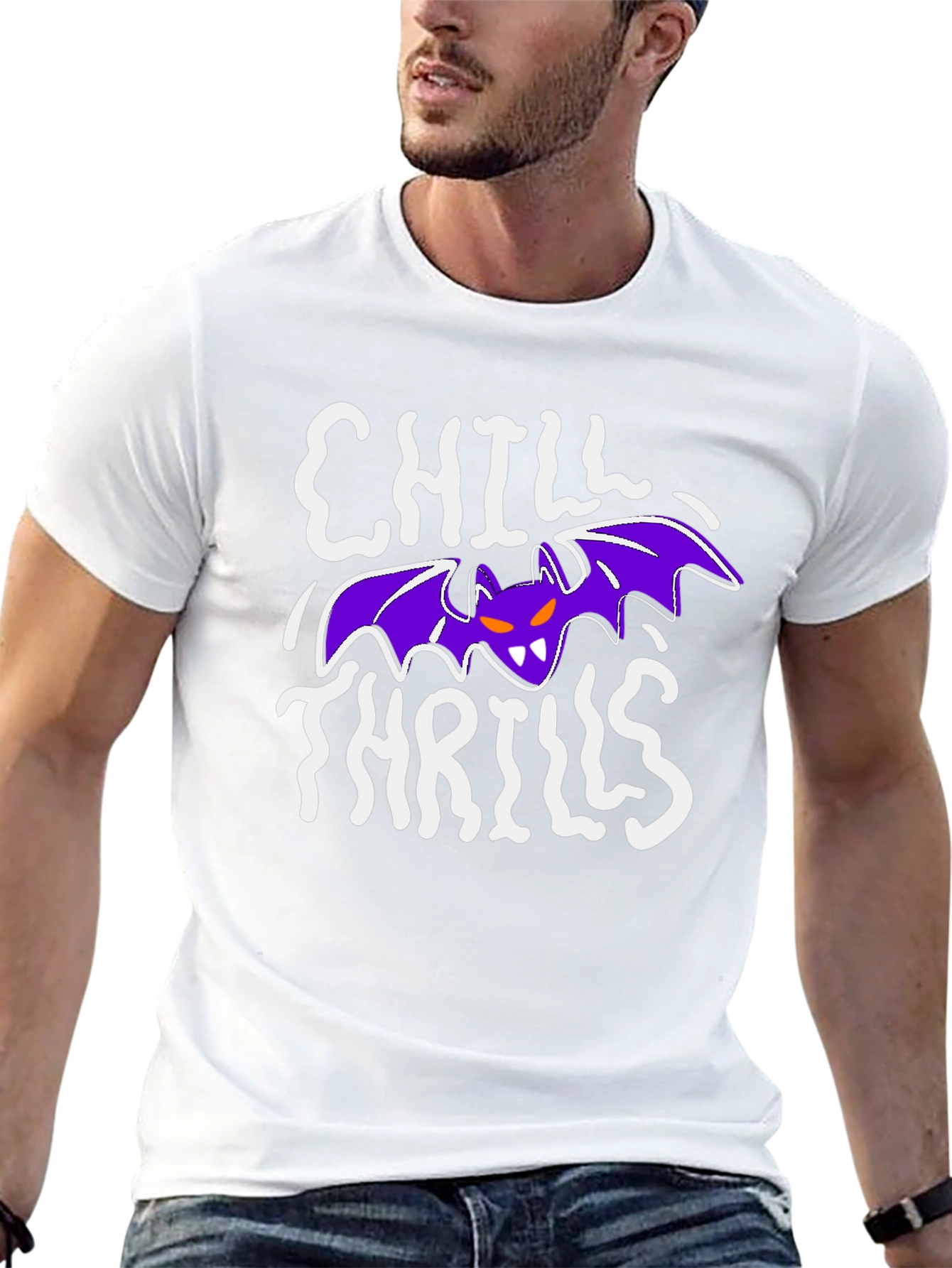 Chill Thrills Bat Graphic Tee - Halloween T-Shirt