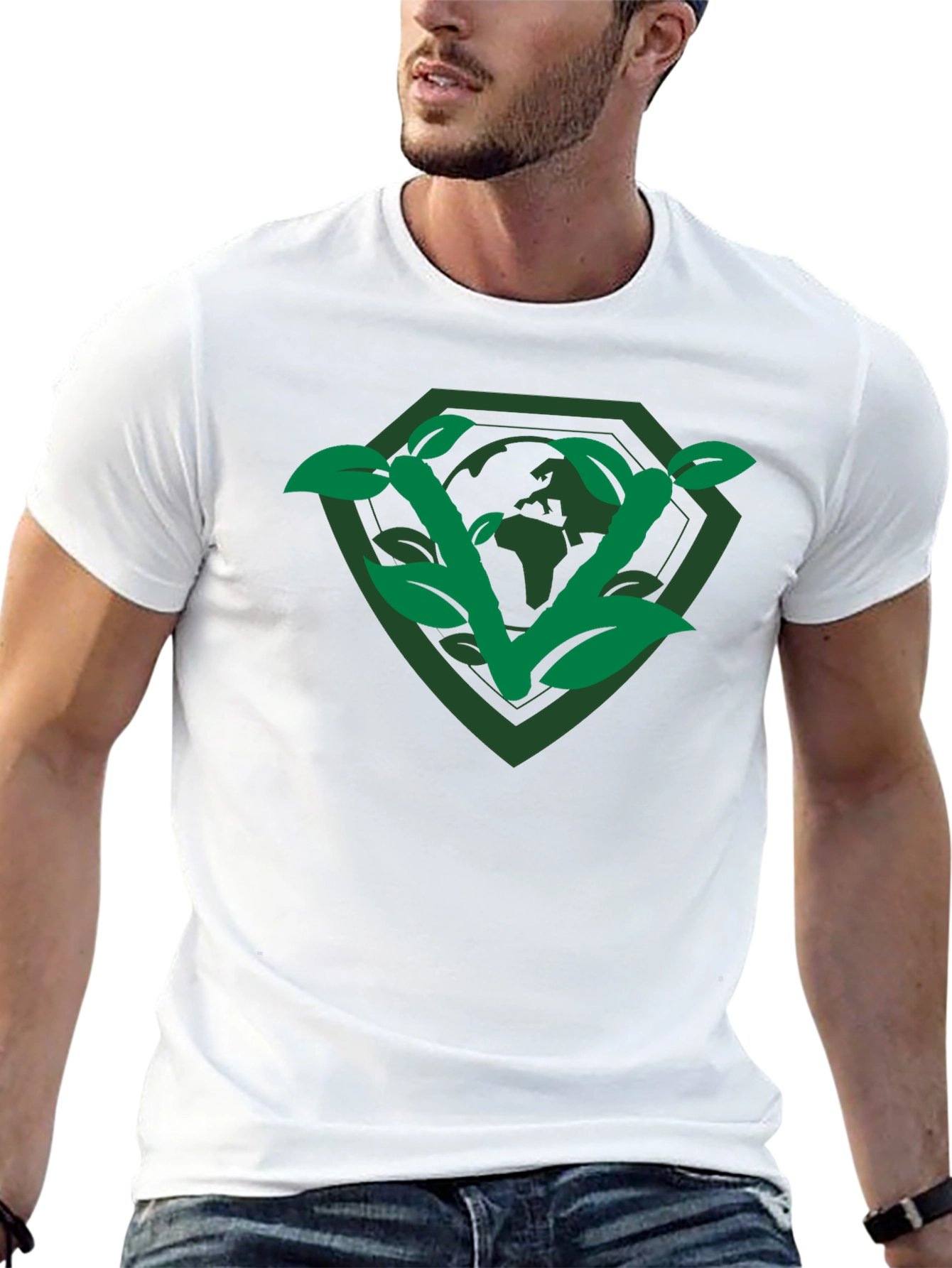 Eco-Friendly Planet Shield Graphic Tee
