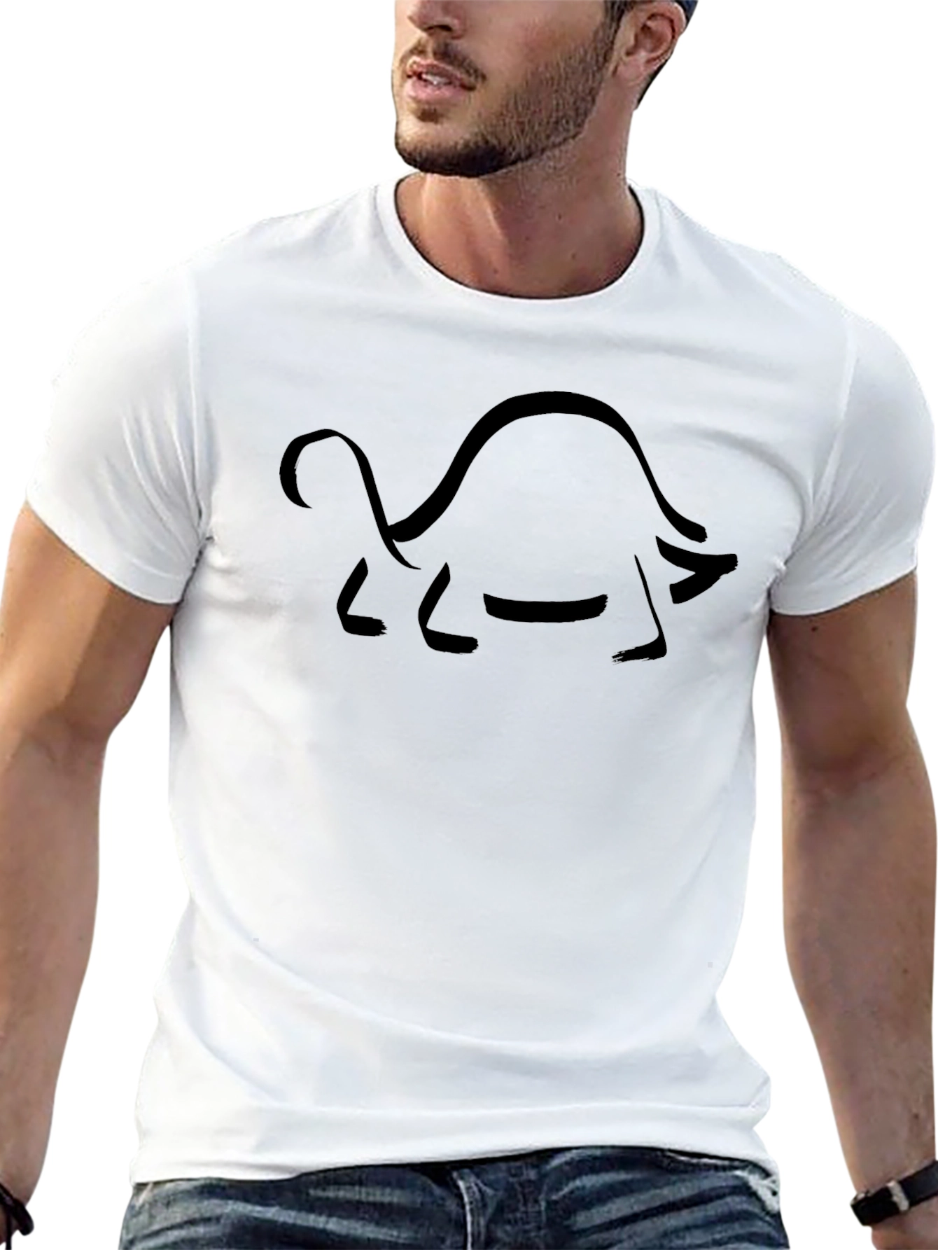 Minimalist Turtle Graphic Black T-Shirt