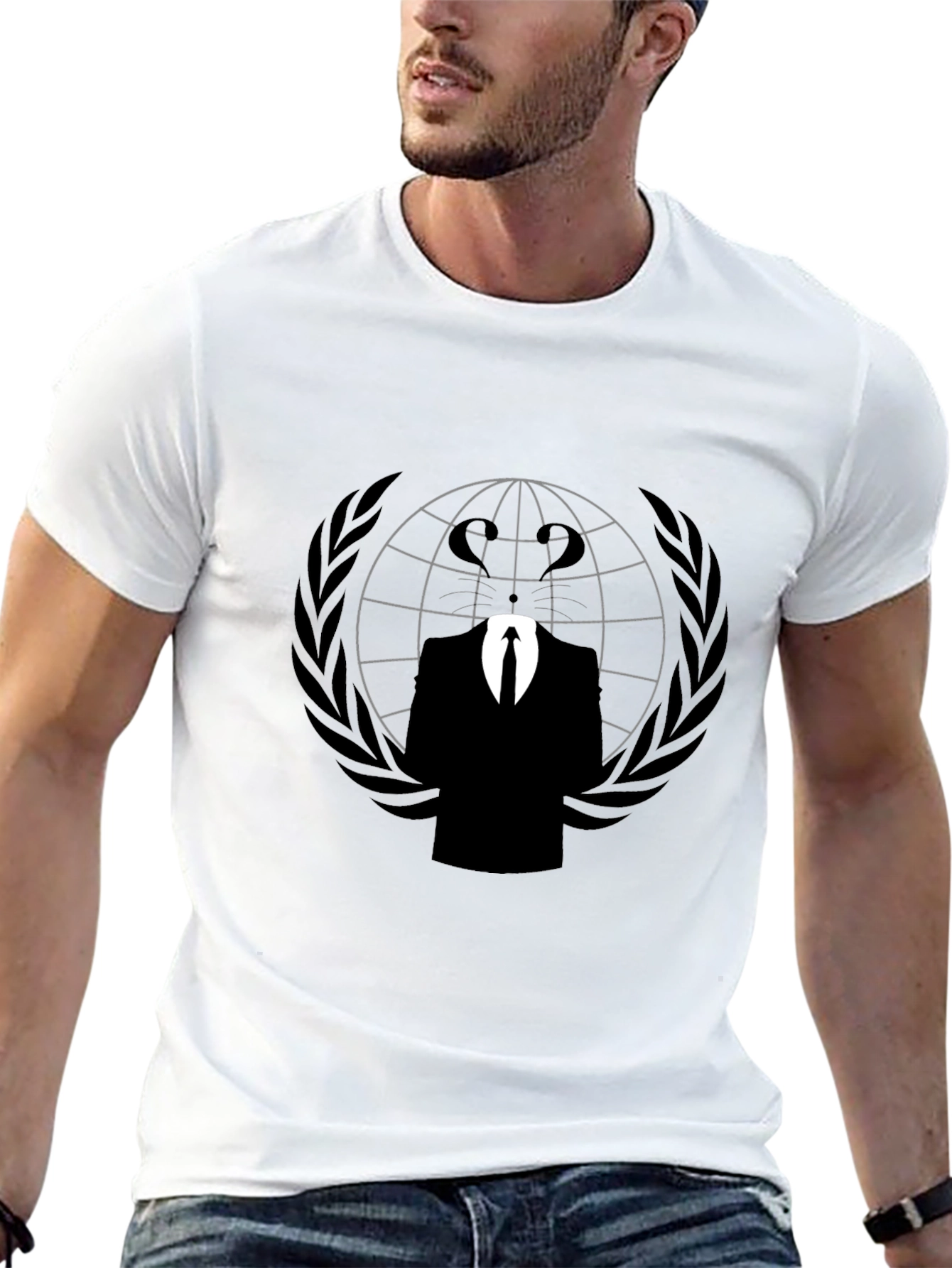 Anonymous Graphic Print Black T-Shirt