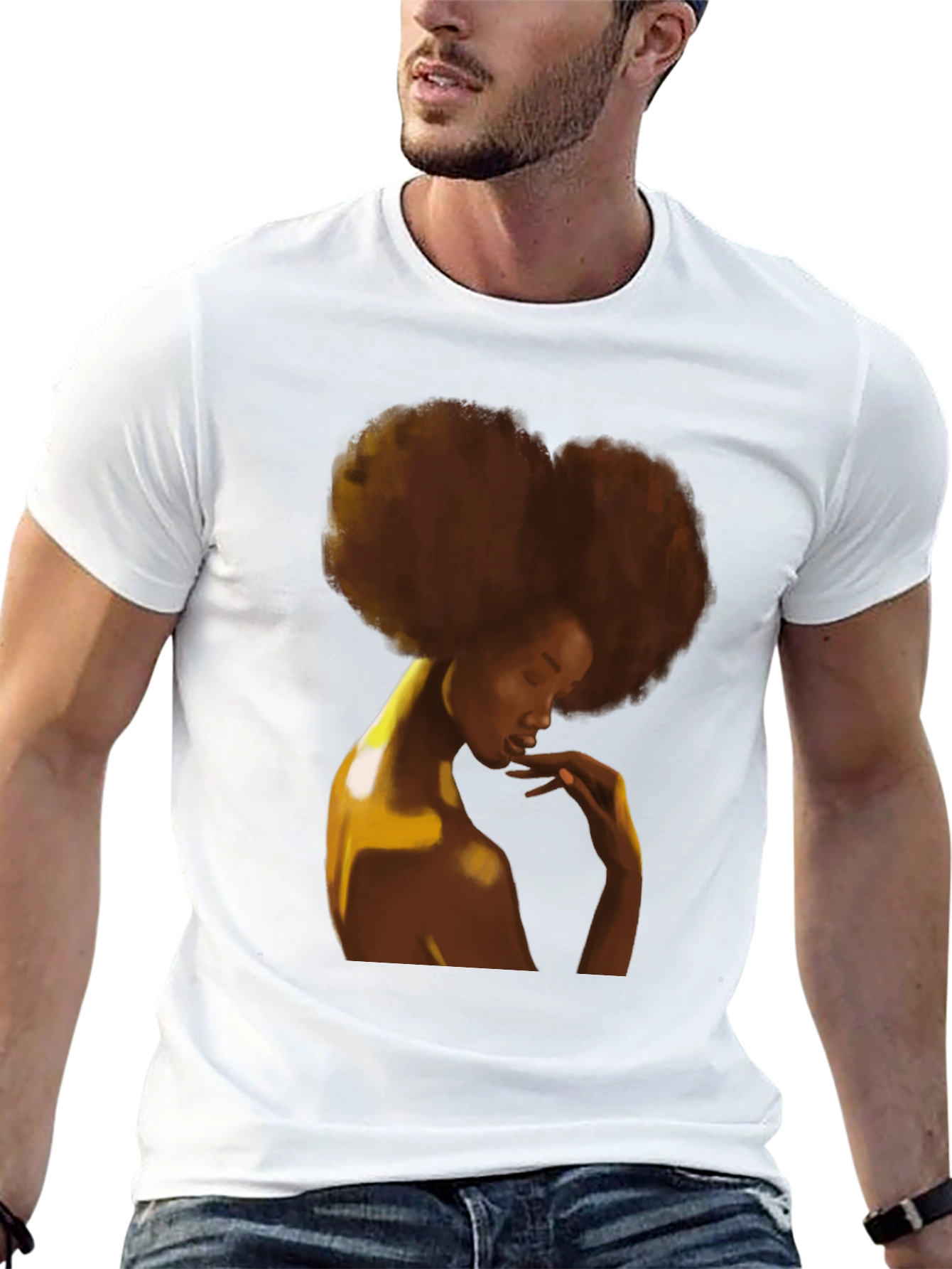 Afro Woman Graphic Black T-Shirt