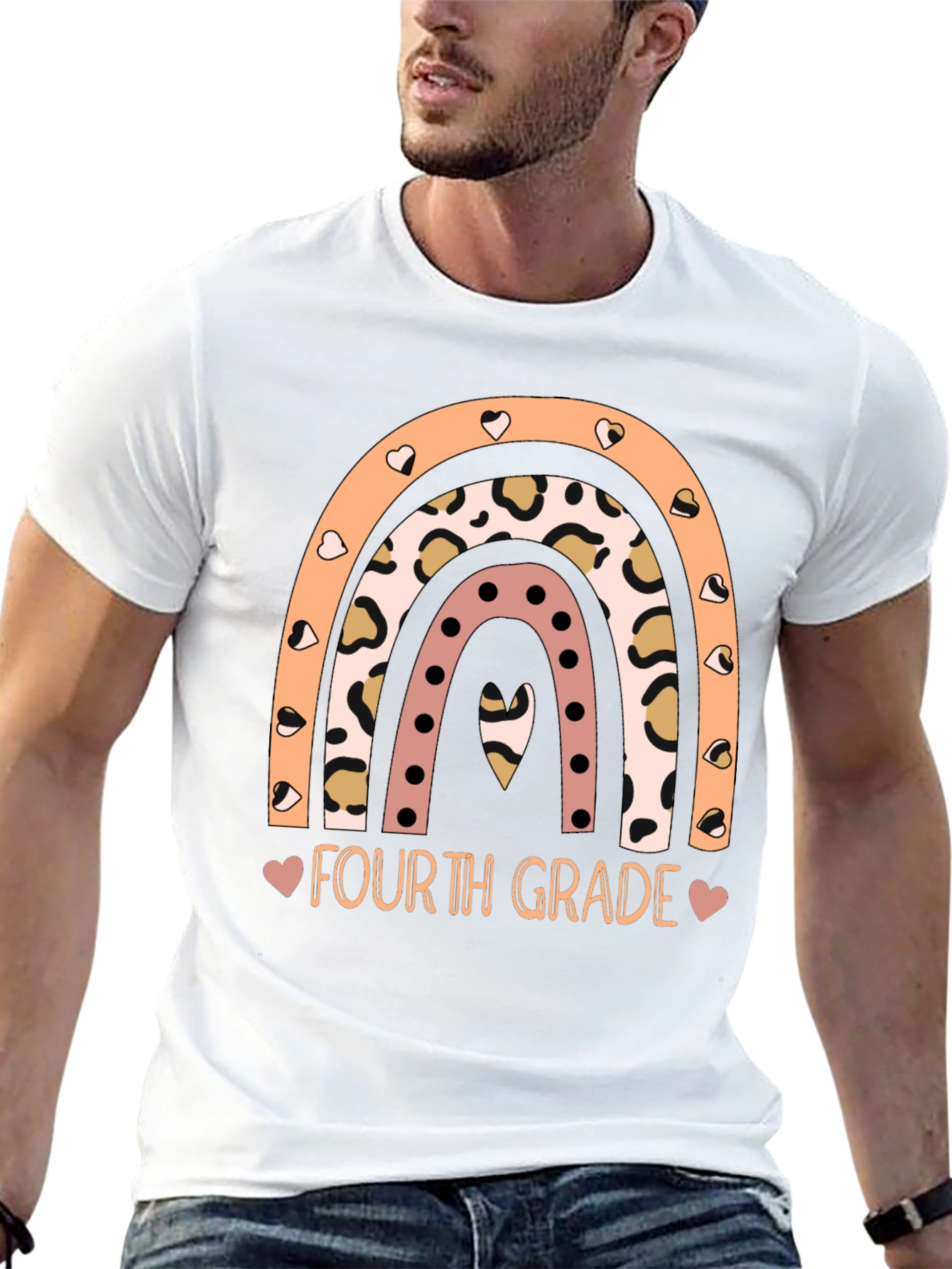 Fourth Grade Rainbow Graphic Tee