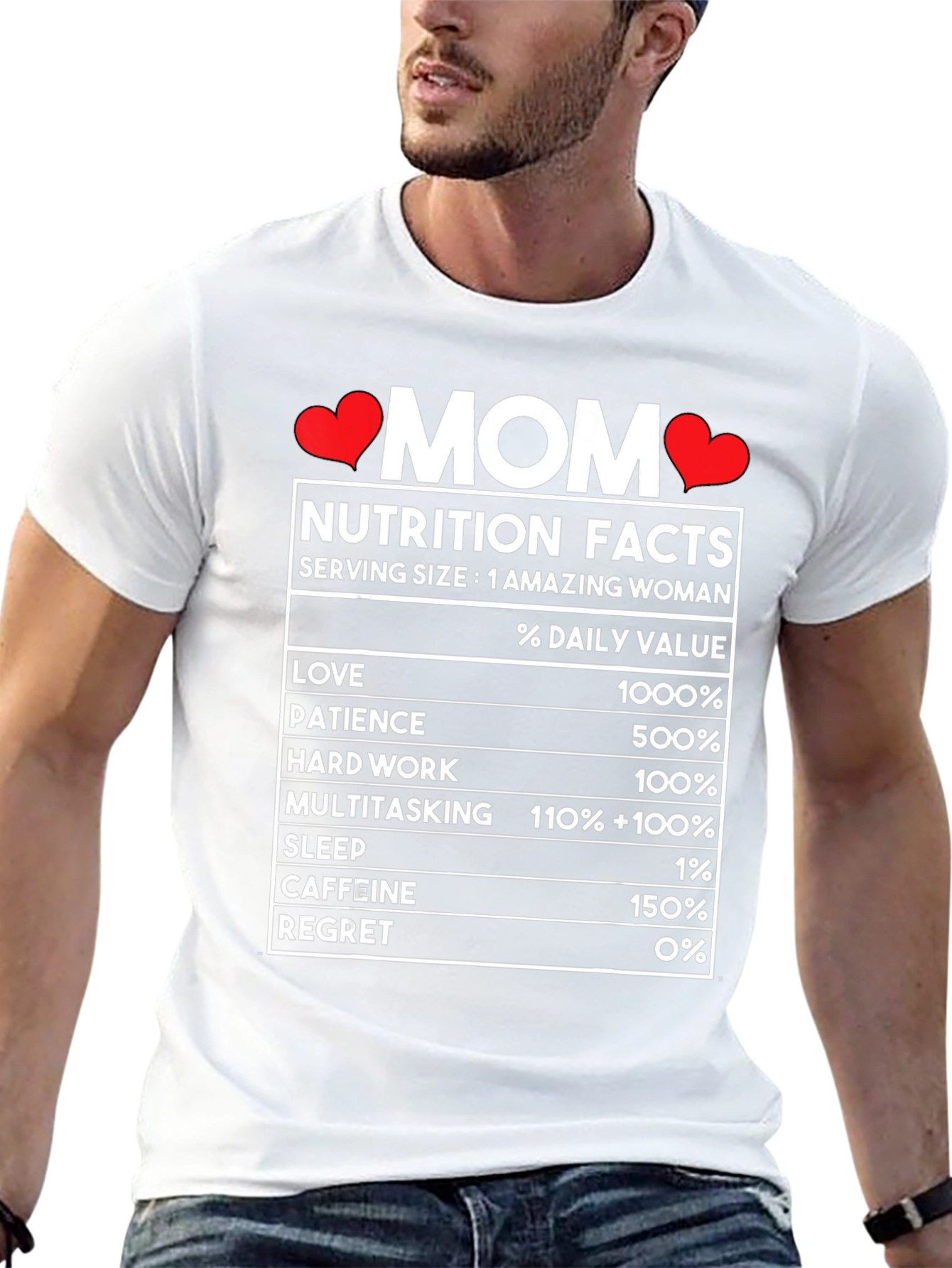 Mom Nutrition Facts T-Shirt - Super Mom Gift