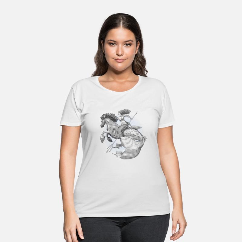 Mermaid riding on Waterhorse Black Blue