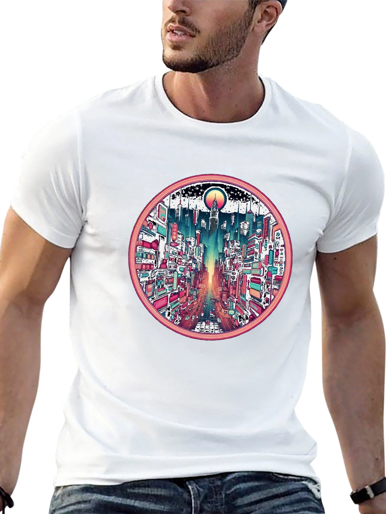 Urban Dreamscape Tee - Cityscape Graphic T-Shirt