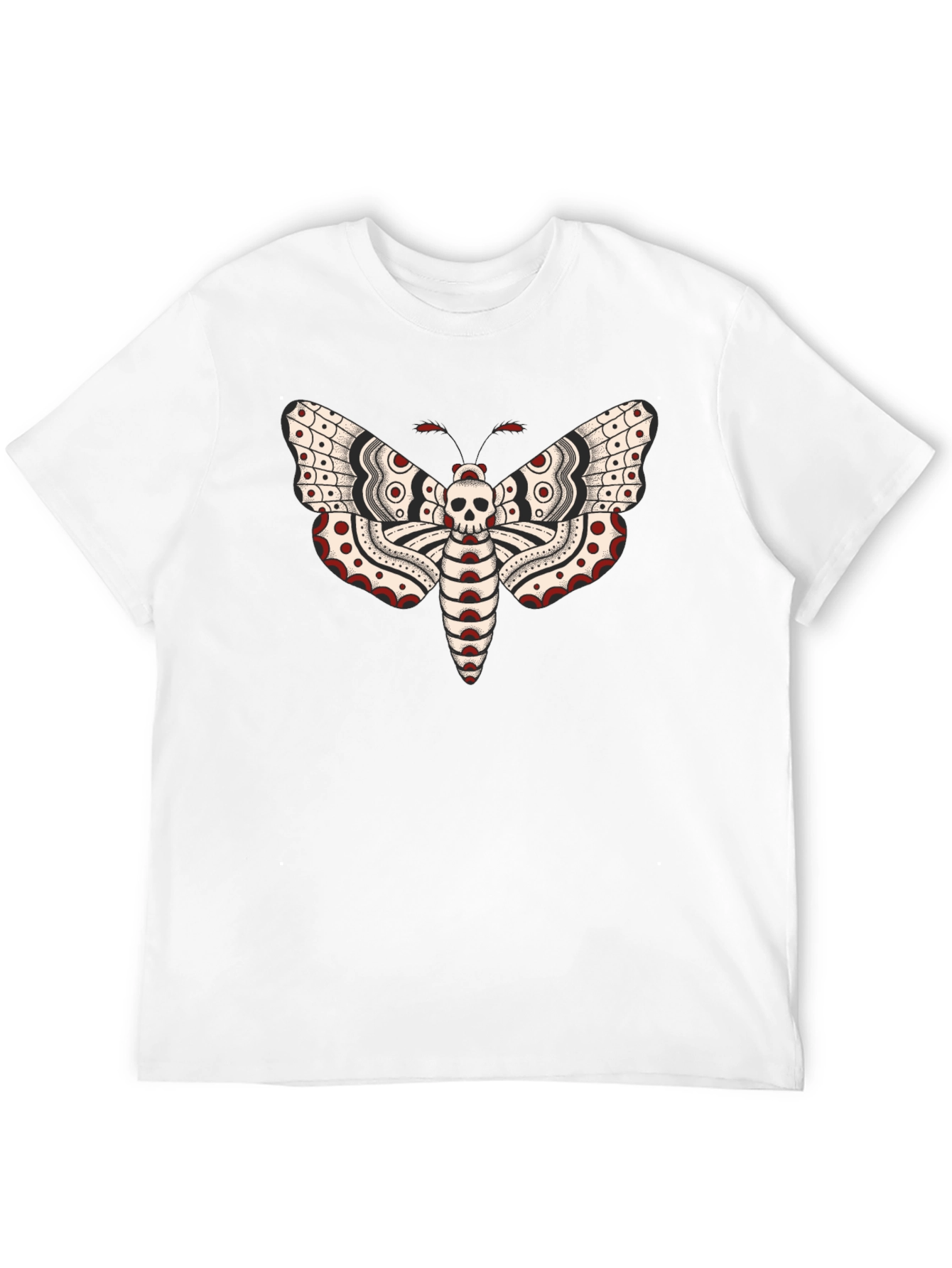 Moth Skull Graphic Tee - Black T-Shirt