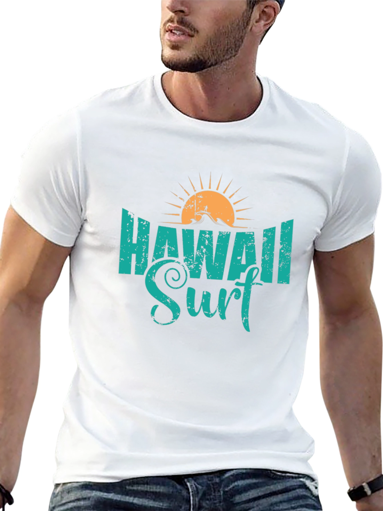 Hawaii Surf Graphic Tee - Black