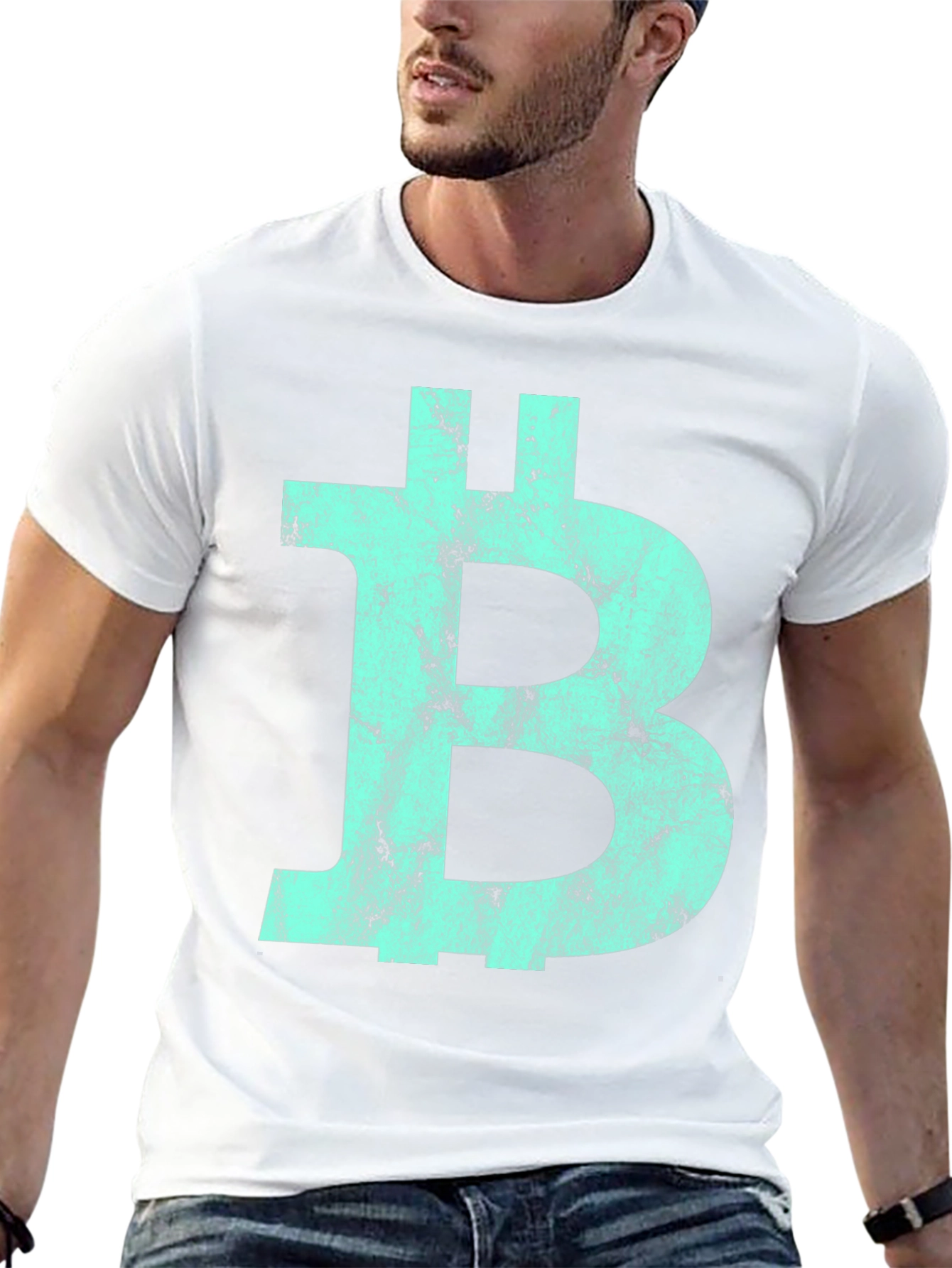 Bitcoin Distressed Logo Graphic Tee