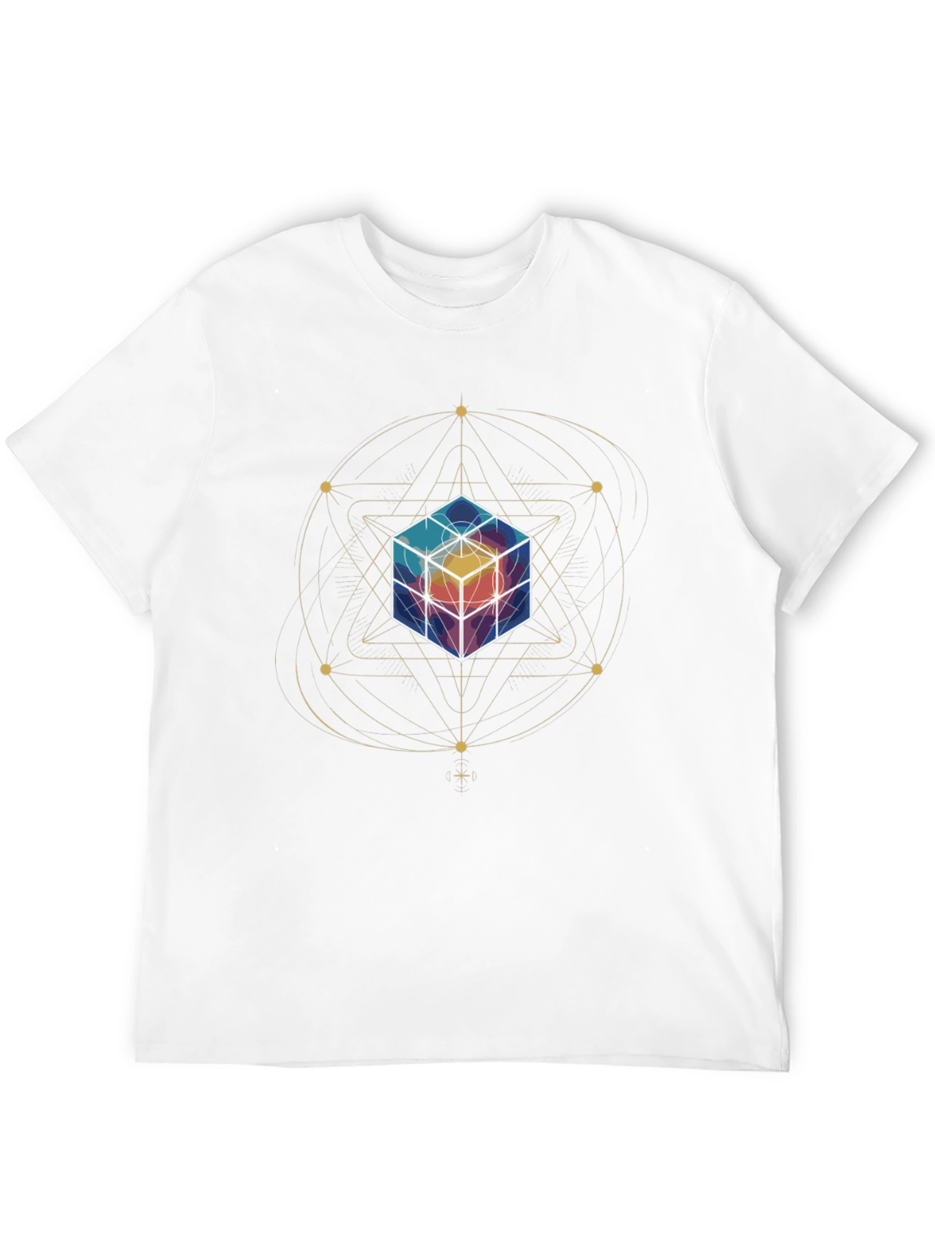 Geometric Cube Graphic Tee - Black T-Shirt