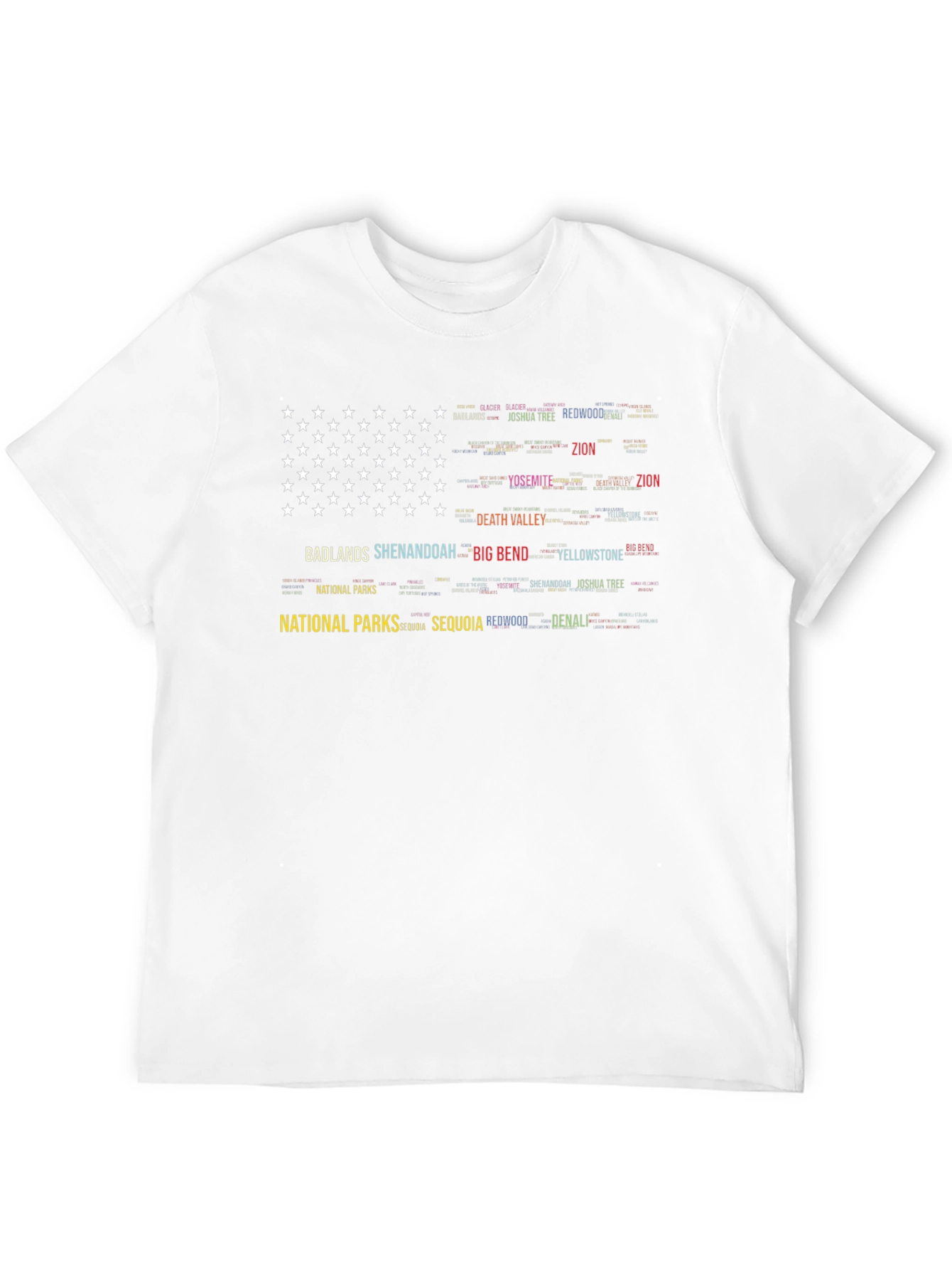 National Parks American Flag Word Art T-Shirt