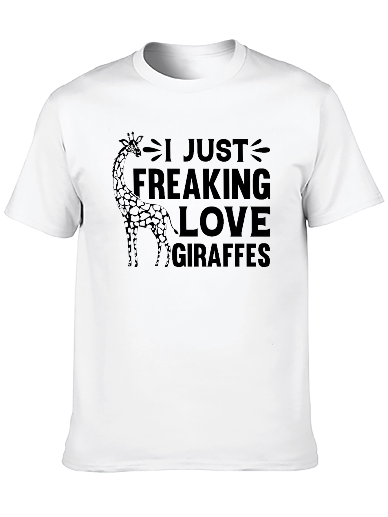 I Just Freaking Love Giraffes Black Graphic T-Shirt